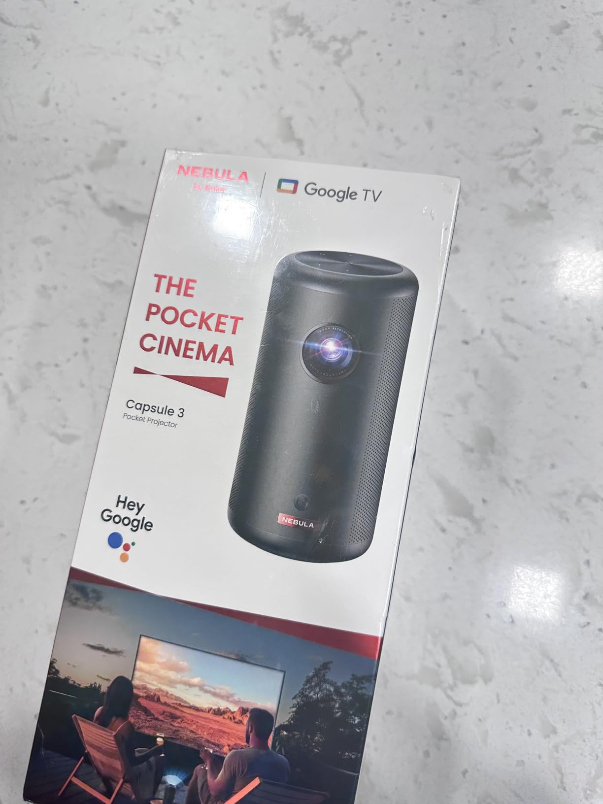 NEBULA Capsule 3 GTV Portable Mini Projector, Netflix Officially Licensed, 1080P Smart Projector with Wi-Fi, 2.5 hrs Battery, 120-Inch Display, Dolby Digital, for Any Space customer photo 2