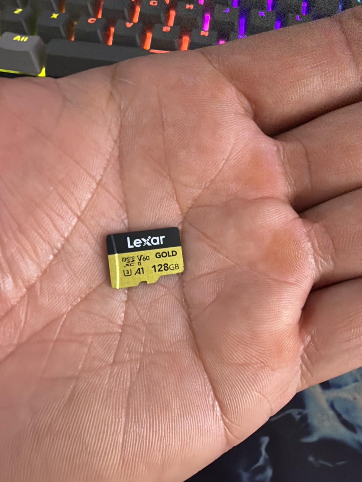 Lexar 256GB Professional Gold Micro SD Card, UHS-II, C10, U3, V60, A1, Full HD, 4K, Up to 280/180 MB/s microSDXC Memory Card, for Drones, Action Cameras, Portable Gaming Devices (LMSGOLD256G-BNNNG) customer photo 1