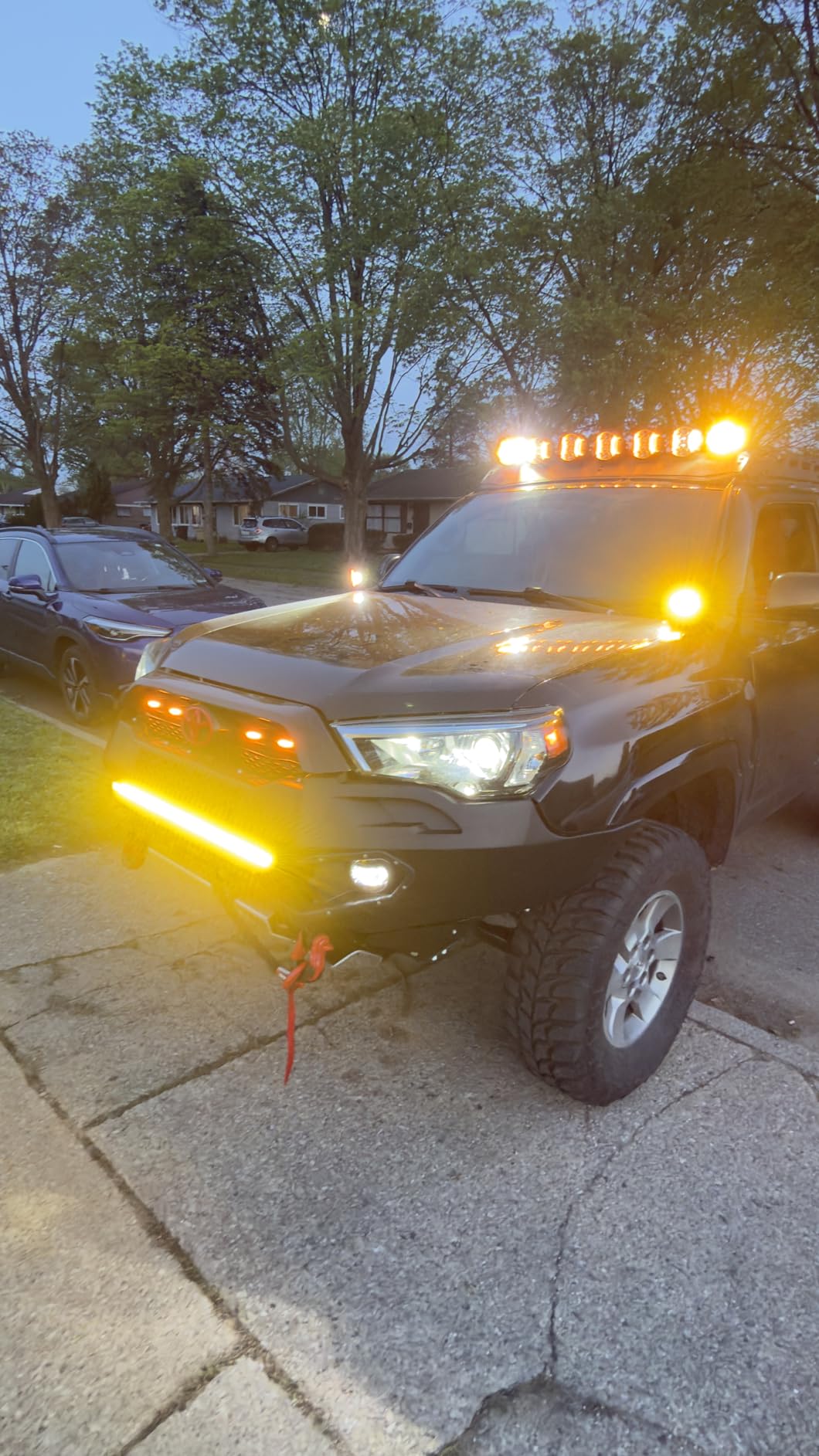 Auxbeam V-Ultra Series Side Shooter Light Bar, 5Inch 172W Round Offroad Lights LED Pods 20400LM, Amber DRL & Spotlight Dual Color 270deg Wider Off Road Lighting with Protective Covers, Pair customer photo 2