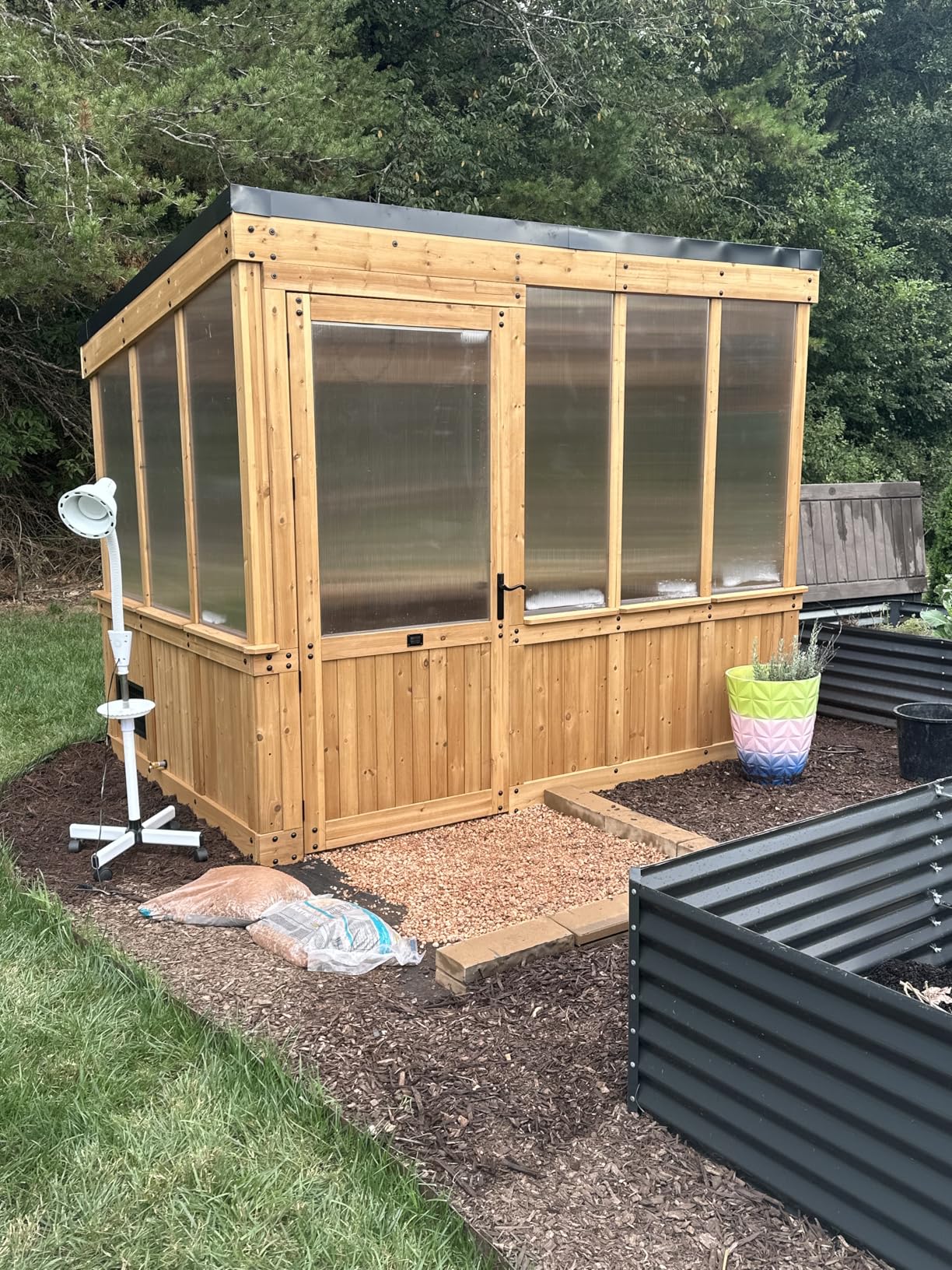 Backyard Discovery Zalie 11' x 7' Cedar Wood and Polycarbonate Walk-in Greenhouse Kit customer photo 2