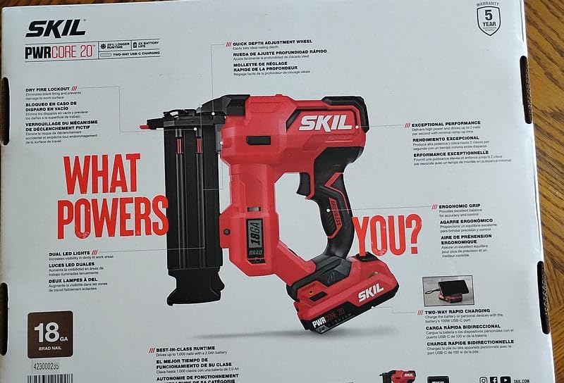 SKIL PWR CORE 20 Brushless 20V 18Ga Brad Nailer Kit (NA1800B-10) customer photo 2