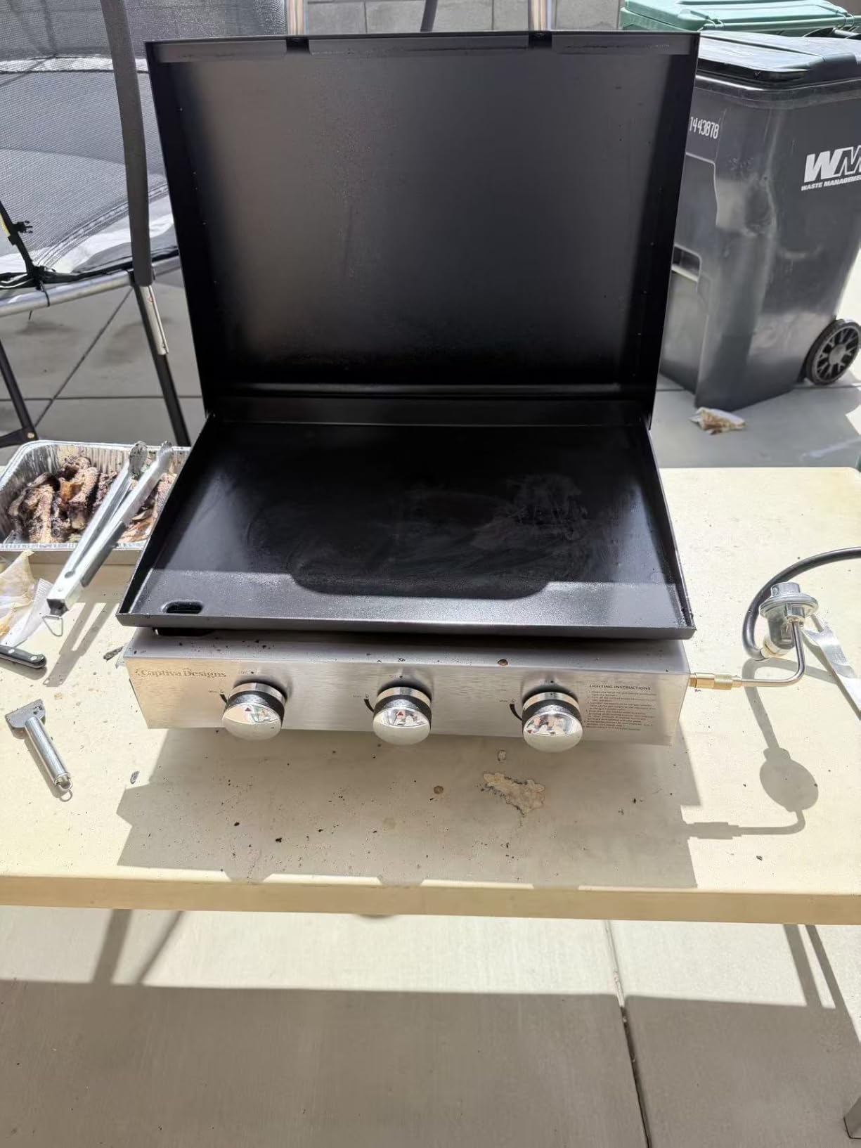 Captiva Designs 27 in Flat Top Griddle Grill with Ceramic Coated Cast Iron Pan, 3-Burner Propane Gas Griddle Grill, 33,000 BTU Output Flattop Grills for Outdoor Barbecue, Cooking and Party customer photo 1