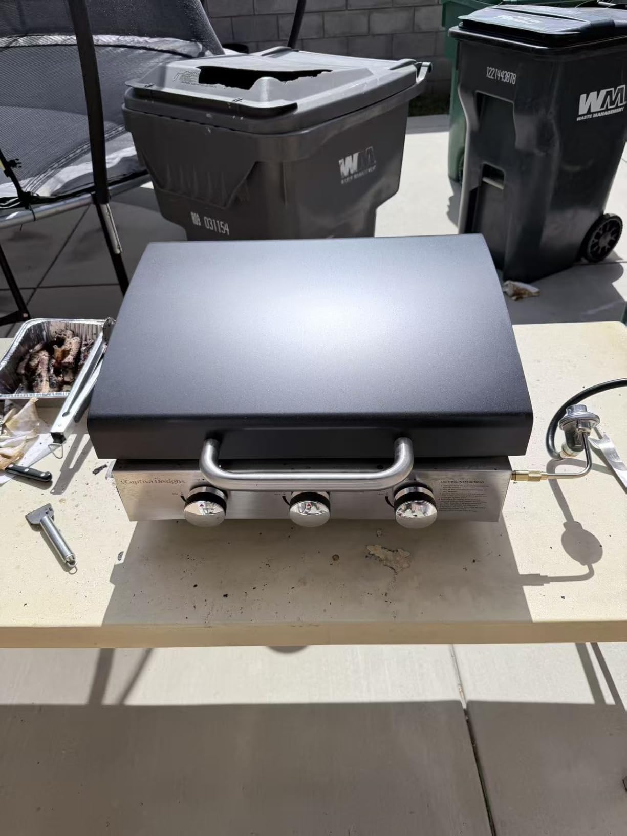 Captiva Designs 27 in Flat Top Griddle Grill with Ceramic Coated Cast Iron Pan, 3-Burner Propane Gas Griddle Grill, 33,000 BTU Output Flattop Grills for Outdoor Barbecue, Cooking and Party customer photo 2