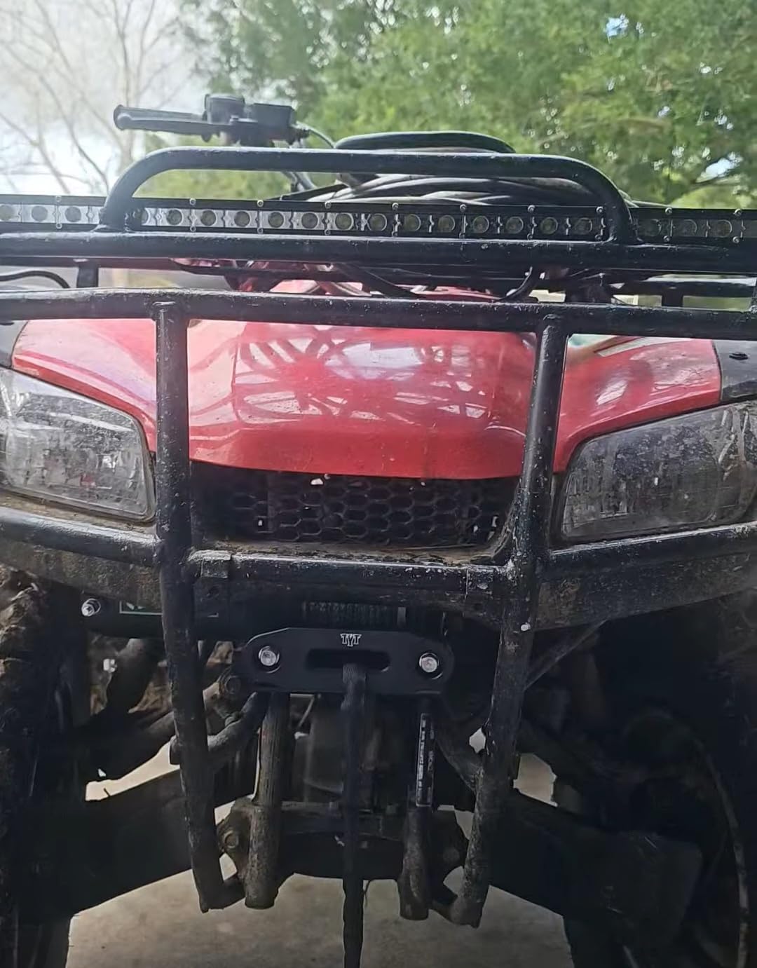 TYT 3000 lb ATV Winch, 12V DC Electric Winch with Wireless Remote and Wired Switch, 1/5