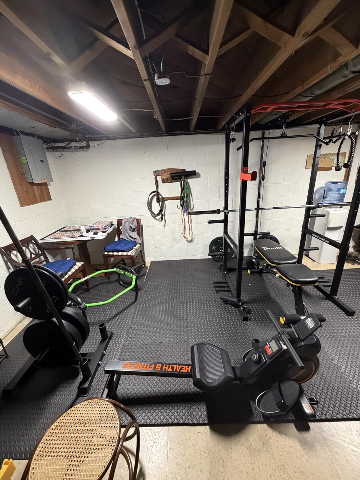SPORTSROYALS Power Rack, Multi-Functional Power Cage, Squat Rack with Pulley System & LAT Pull Down, Workout Cage with J Hooks for Home Gym customer photo 2