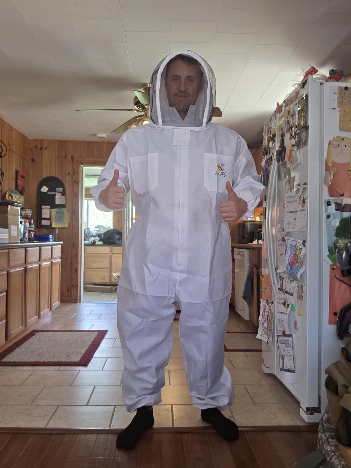 Bee Suit for Men Women Sting Proof, Polycotton Beekeeping Suit Beekeeper Costume&with Glove (M) customer photo 1