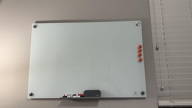 TSJ OFFICE Glass Calendar Whiteboard - 36 x 24 Inches Wall Mounted Monthly Dry Erase Calendar for Wall, Large Magnetic Glass White Board for Office, Home & School customer photo 1