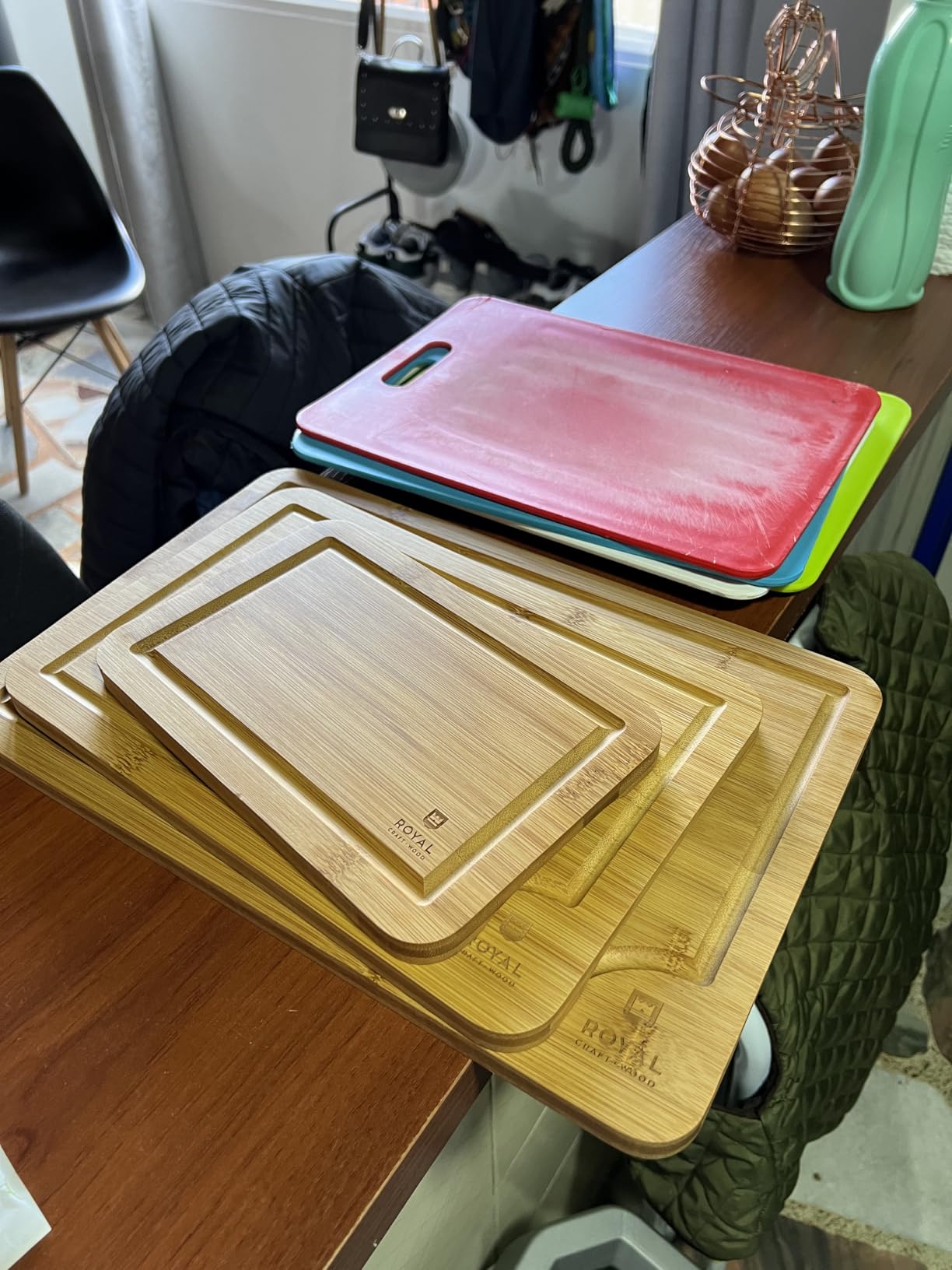 Wooden Cutting Boards for Kitchen Meal Prep & Serving - Bamboo Wood Serving Board Set with Deep Juice Groove Side Handles - Charcuterie & Chopping Butcher Block for Meat customer photo 1