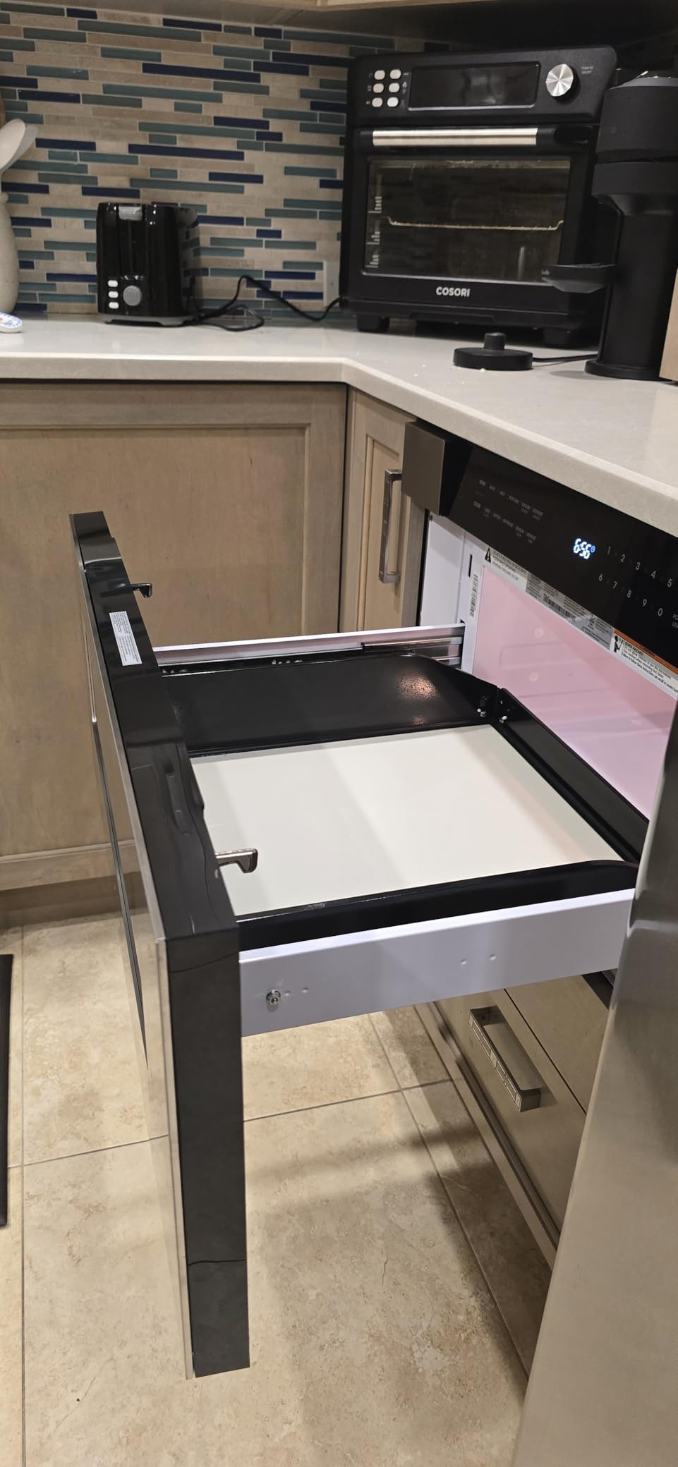 COSMO COS-MWD3012NHSS 30 in. Haven Collection 1.2 cu. ft. Built-in Microwave Drawer, Presets, Touch Controls, Defrosting Rack, Stainless Steel customer photo 1