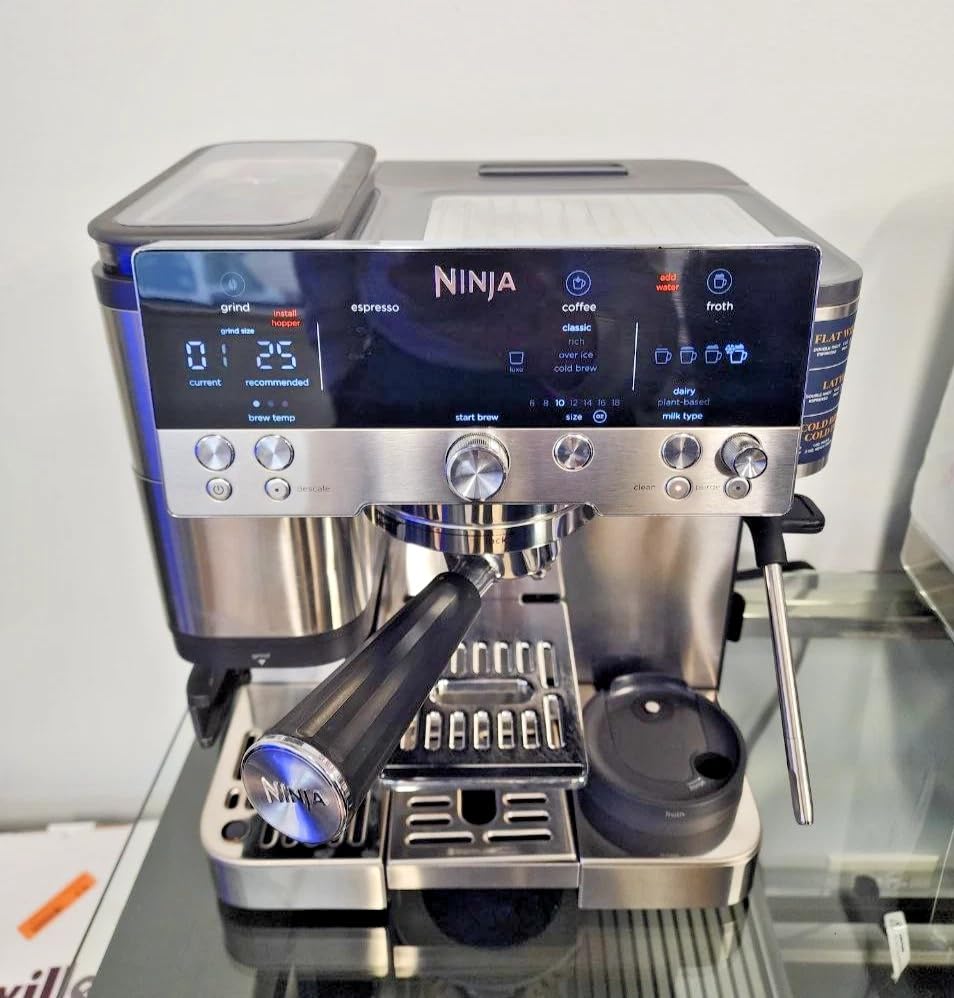 Ninja Luxe Café Premier 3-in-1 Espresso Machine, Drip Coffee, & Rapid Cold Brew | Built-in Coffee Grinder, Hands-Free Milk Frother, Assisted Tamper for Cappuccinos & Lattes | Stainless Steel | ES601 customer photo 1