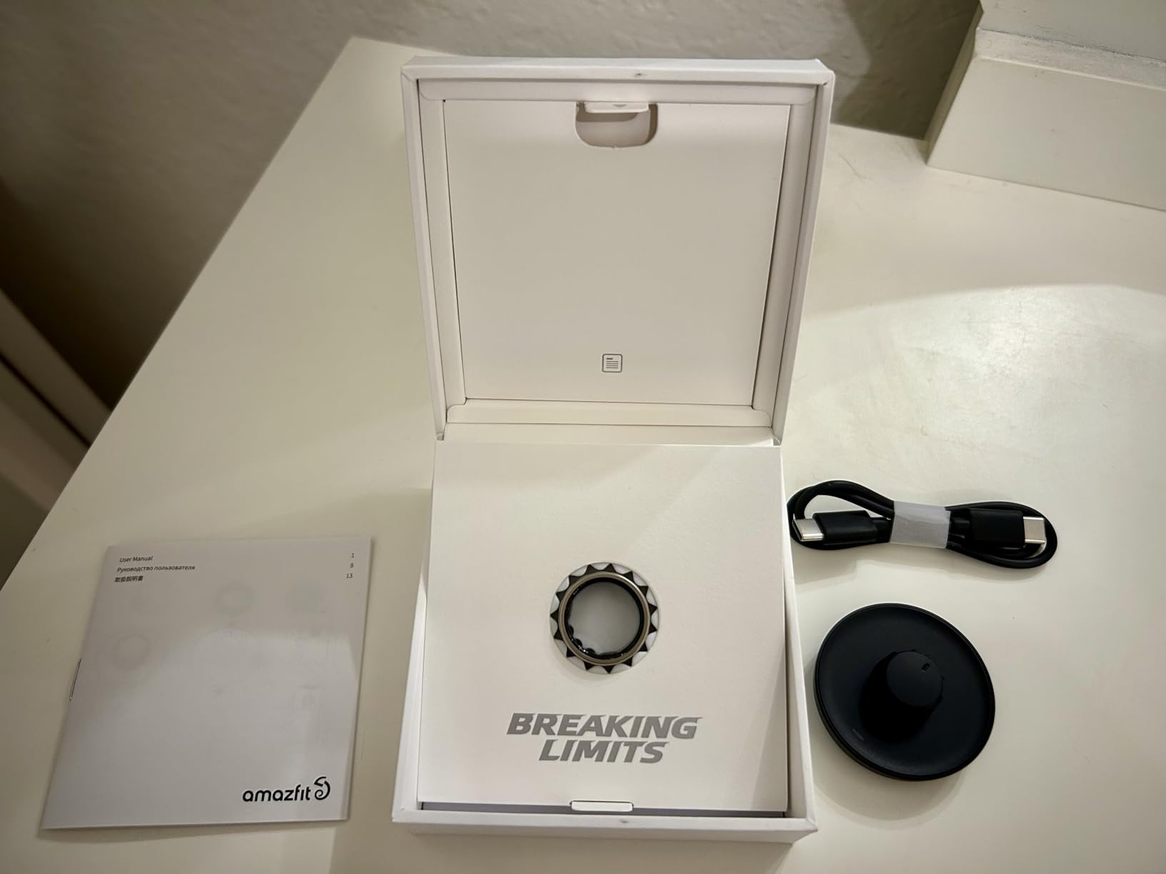 Amazfit Helio Smart Ring Health Tracker, Fitness Tracker Ring, No Subscription, Monitors Sleep, Heart Rate & Stress, Titanium Alloy, Fast 1.4-Hr Charging, Water-Resistant, Size Before You Buy (Size 12) customer photo 1