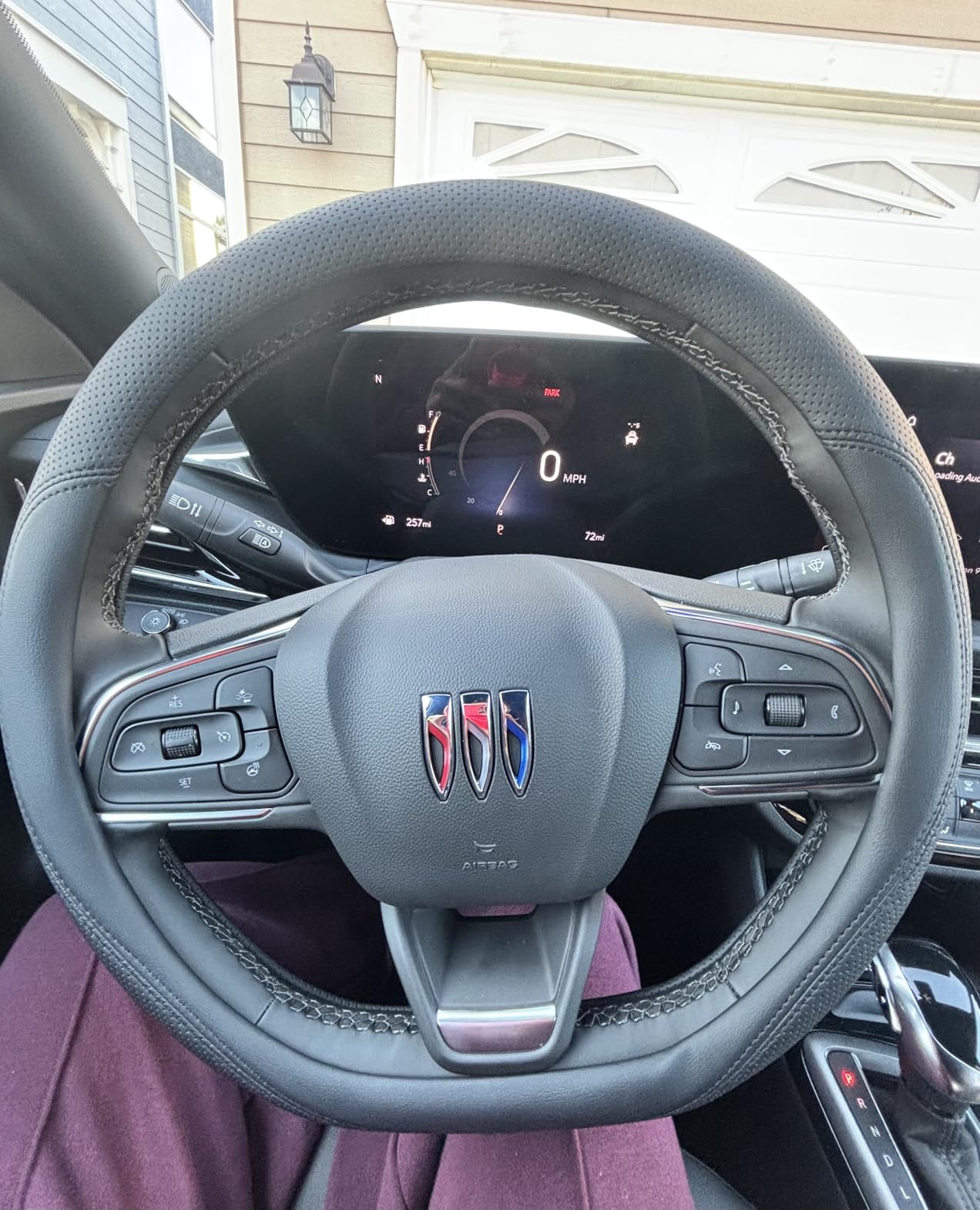 Steering Wheel Cover Standard Size 14.5-15 inch, Non-Slip Car Wheel Cover Protector, Non-Folding Packaging, Microfiber Leather, Black customer photo 2