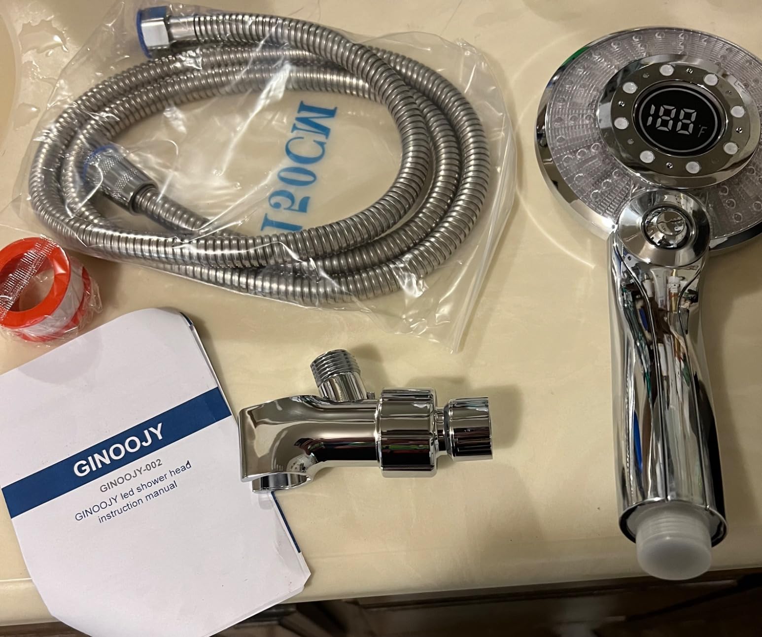 LED Shower head with Temperature Display, High Pressure Shower Head with 59