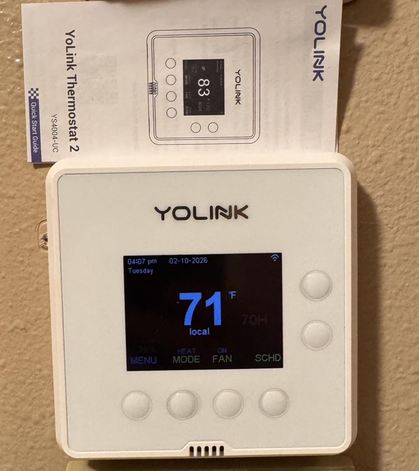 YoLink Thermostat 2, Smart Home & Commercial Thermostat with Dual-Stage Heating & Cooling, Heat Pump Support, External Sensors, Remote App Control, Alexa & Google customer photo 2