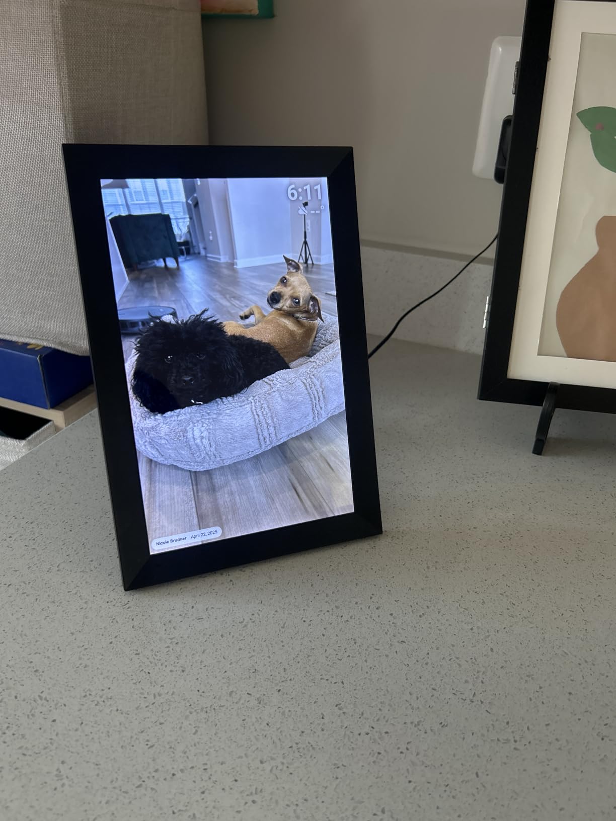 Frameo 10.1 Inch WiFi Digital Picture Frame with 32GB Memory, 1280 x 800 IPS Touch Screen Smart Electronic Photo Frame, Wall Mountable, Auto-Rotate, Share Photos/Videos Via Frameo App from Anywhere customer photo 2