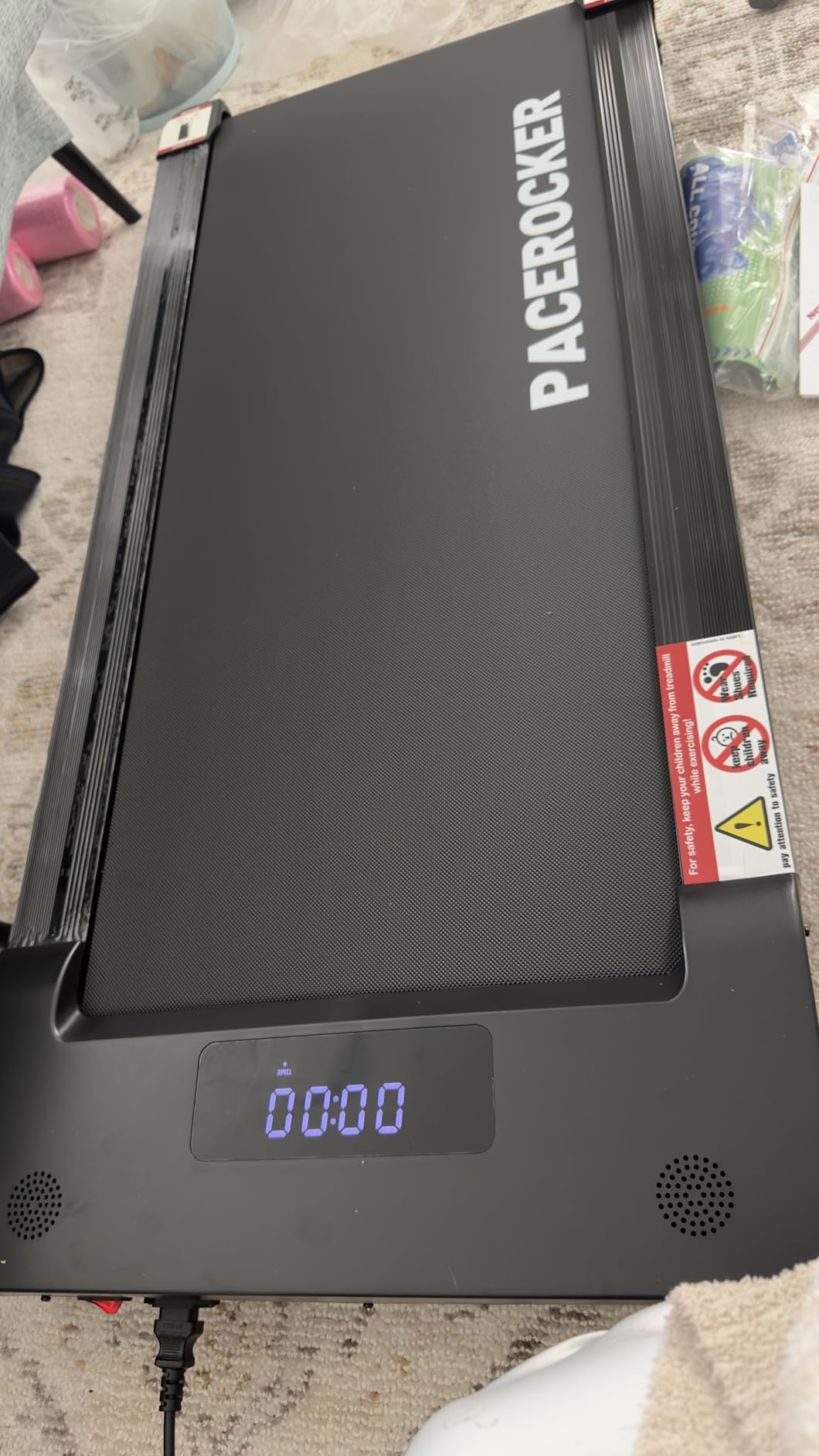 PACEROCKER Walking Pad Treadmill with 12% 9-Level Auto Incline, 450 lbs Capacity Bluetooth Speaker Under Desk Treadmills for Home Hiking, 5 MPH customer photo 1