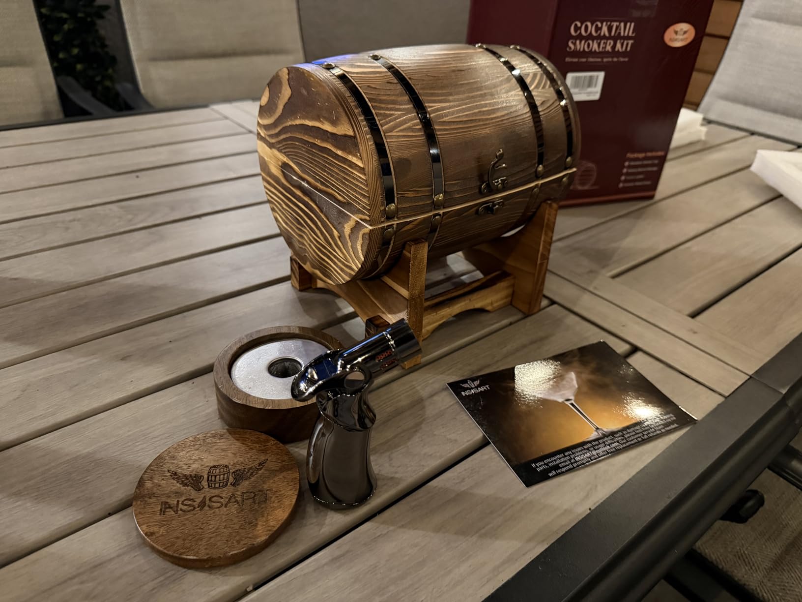 Whiskey Smoker Kit with Charred Wood Barrel - Cocktail Smoker with Torch & 6 Premium Wood Chips customer photo 2