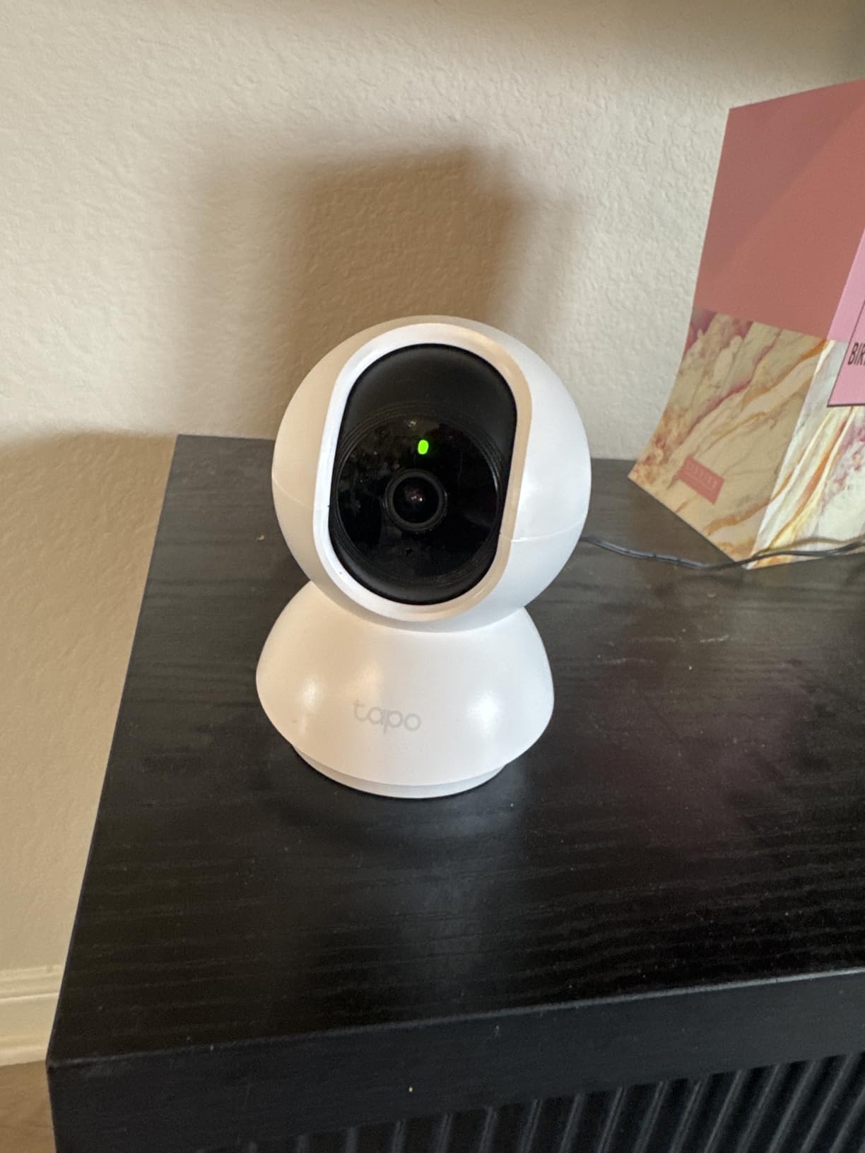 Tapo 1080P Indoor Pan/Tilt Wired Security Camera - Works as a Baby & Pet Monitor, Motion Detection, 2-Way Audio, Siren, Night Vision, Subscription-Free Local Storage or Optional Cloud, Black, C201 customer photo 2