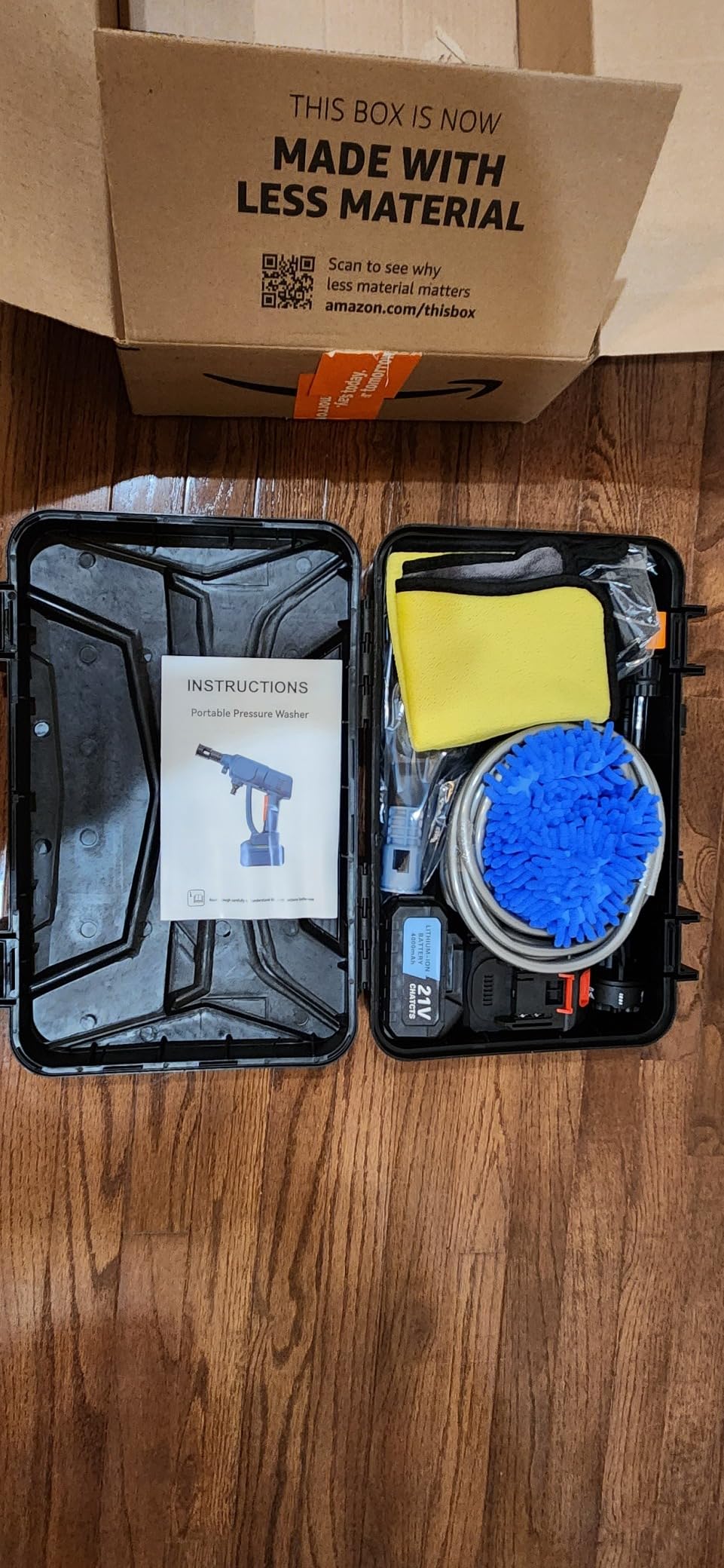Portable Cordless Washer, Cordless Car Washer with 2 Batteries, 6 in 1 Nozzle, 5 Meter Hose, for Cleaning, Car Washing, Floor Washing customer photo 2