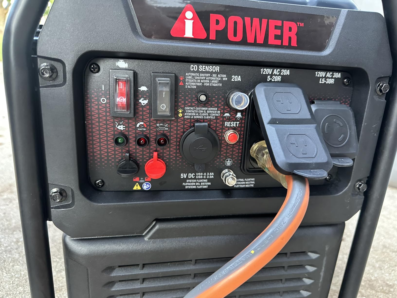 A-iPower 4600W RV-Ready Quiet Portable Inverter Generator Gas Powered, Ultra-lightweight Open Frame Power Supply for Tailigating/Home Backup, CO Sensor customer photo 2