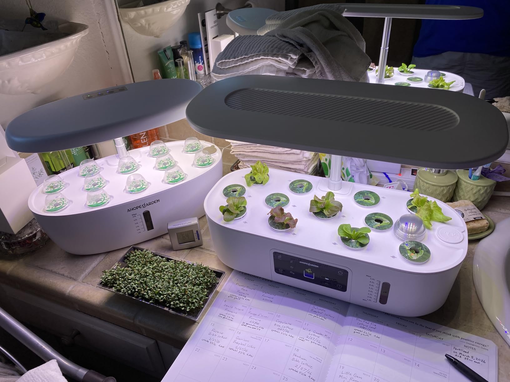 Ahopegarden Hydroponics Growing System Kit Indoor Herb Garden with Grow Light 12 Pods, with LCD Touch Panel customer photo 2
