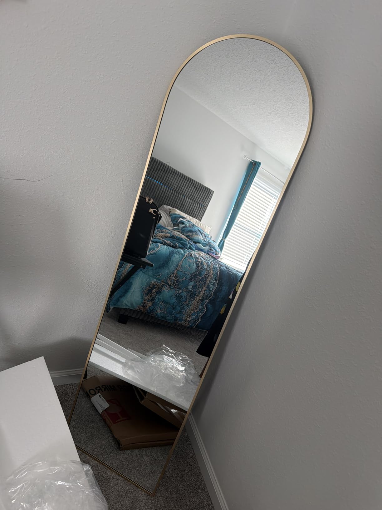 TRAHOME Home Gym Mirror for Wall,48x24x3PCS Full Length,Glass Frameless Body Large Mirror for Home Gym,Workout,Bedroom,Garage(Silver) customer photo 2