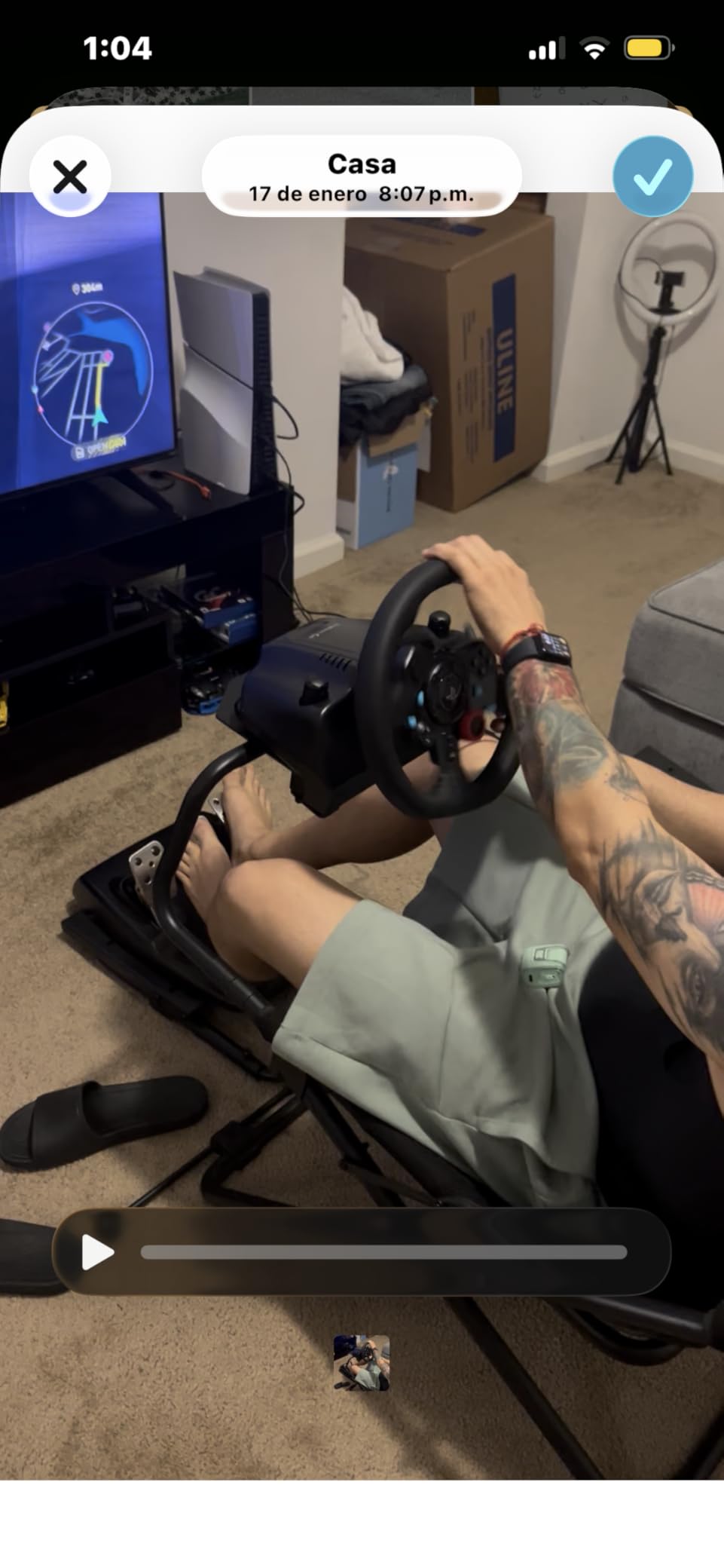 ARES WING Foldable Racing Simulator Cockpit, Racing Wheel Stand with Seat, Space Saving Sim Racing Rig for Small Spaces with Fanatec, Driving Simulator Compatible with Moza Games on PS5 and PC customer photo 2