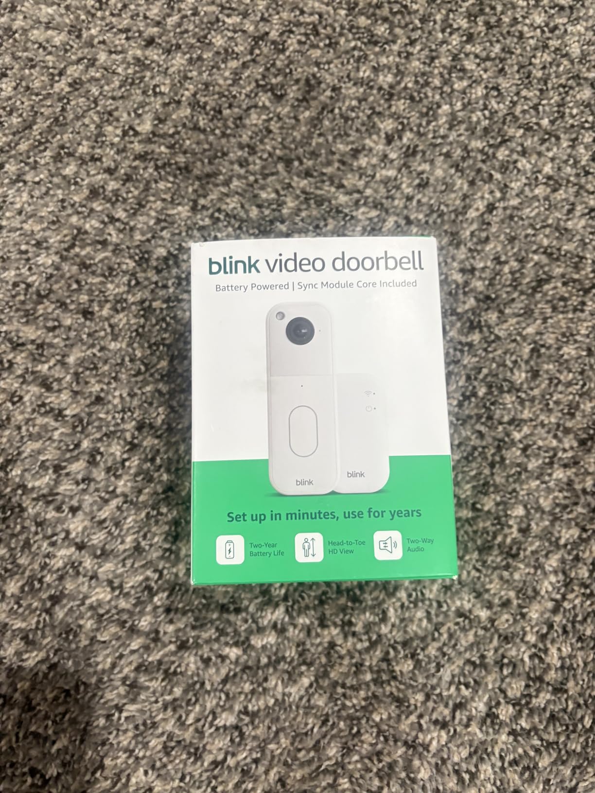 Blink Video Doorbell (newest model) - Head-to-toe HD view, two-year battery life, and simple setup. Sync Module Core included - System (Black) customer photo 1