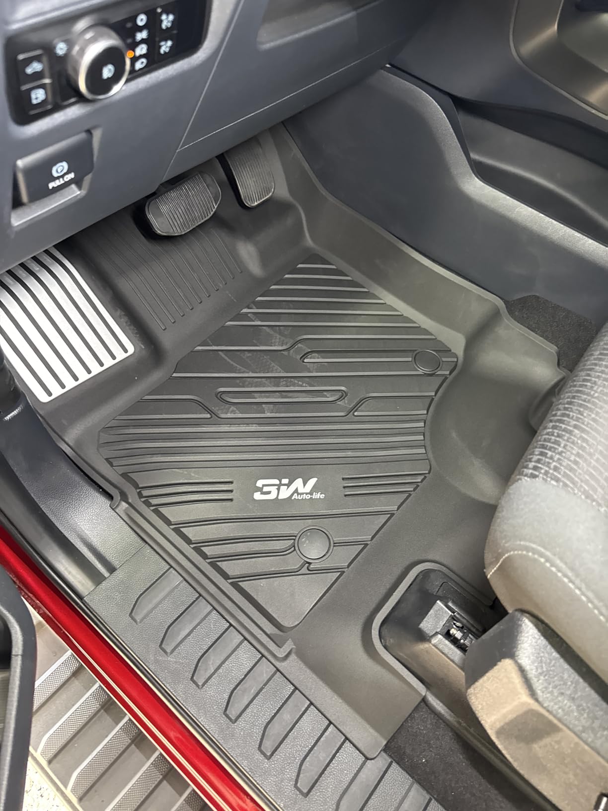 3W Floor Mats Fit for Ford F250 F350 F450 F550 2017-2025 2026 Super Duty Crew Cab Bucket Seat with Under Seat Storage, All Weather TPE Custom Fit F 250 Floor Liner(Not for Vinyl Floor), Upgraded customer photo 1