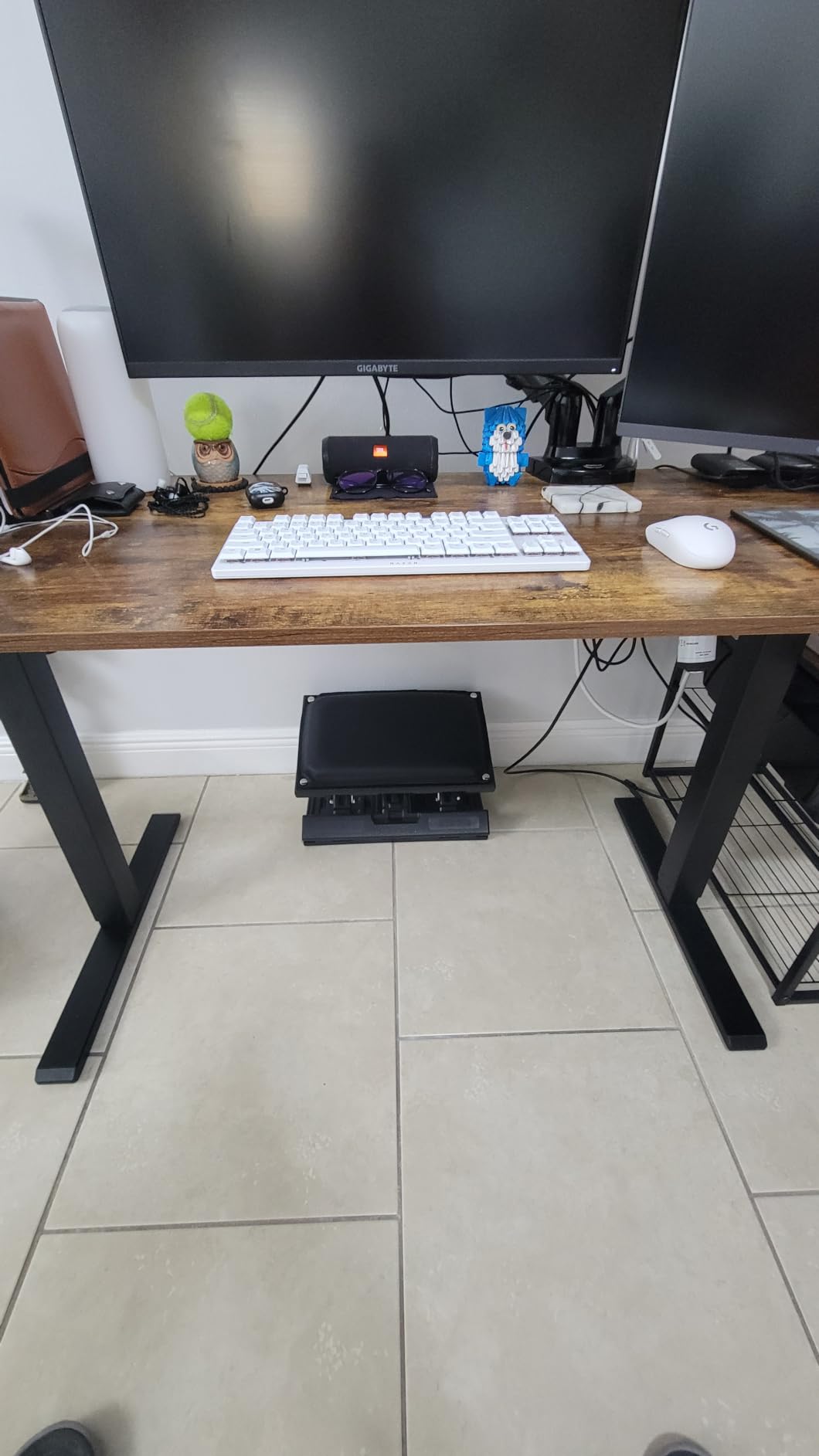 Scalebeard Foot Rest for Under Desk at Work, Height Adjustable Infinite Angle Ergonomic Foldable Footrest for Office, Gaming, Computer, Removable Pad Desk Foot Stool with Massage Beads, for All Seasons customer photo 2