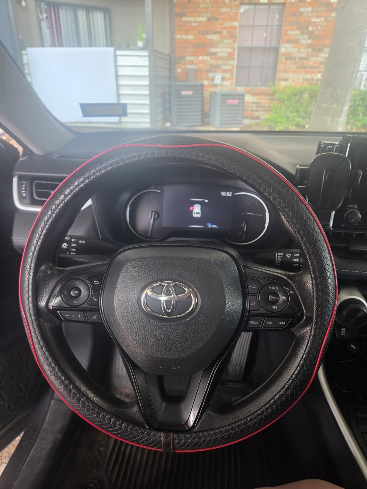 Ouzorp Car Steering Wheel Cover, Microfiber Leather Steering Wheel Covers with Anti-Slip Lining, Universal 14.5-15 inchs Black customer photo 1