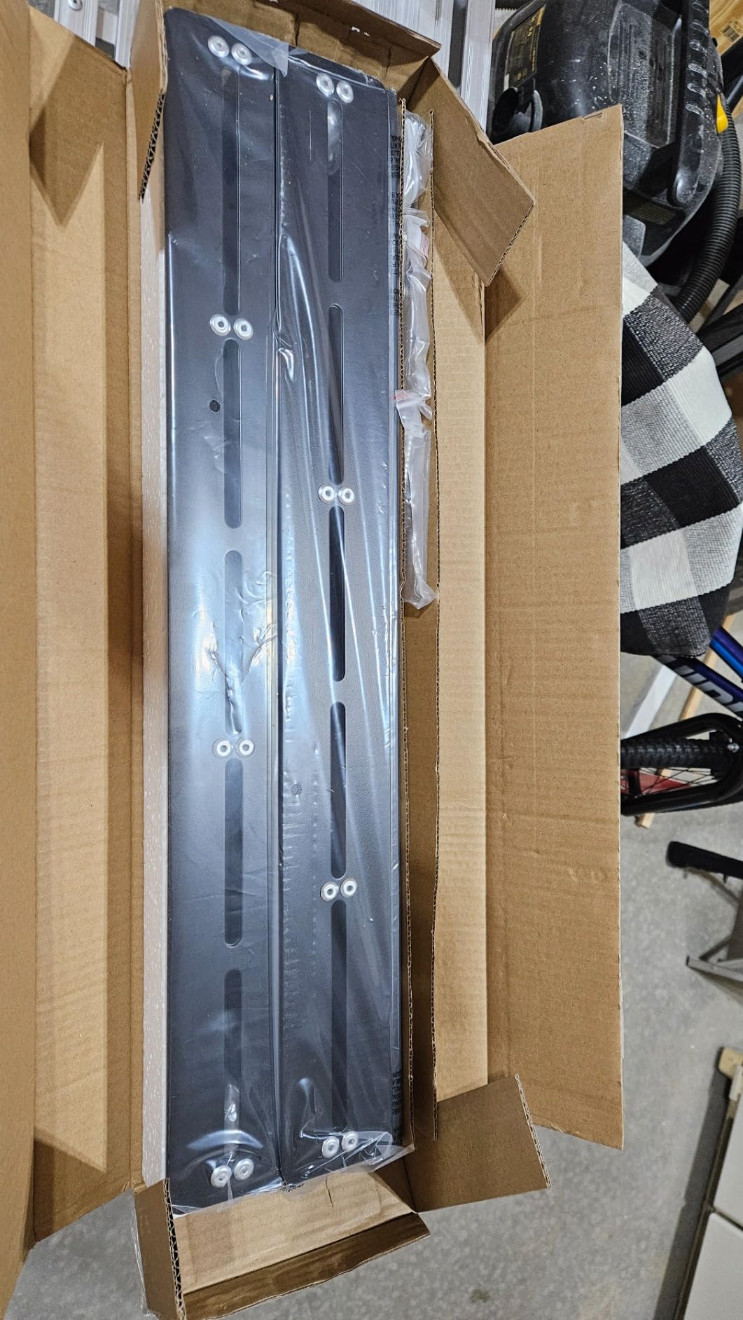TORACK Garage Ceiling Bin Storage Rack, Adjustable Heavy Duty Overhead Tote Storage Rail System(for 5 Bins, Bins are not included) customer photo 2