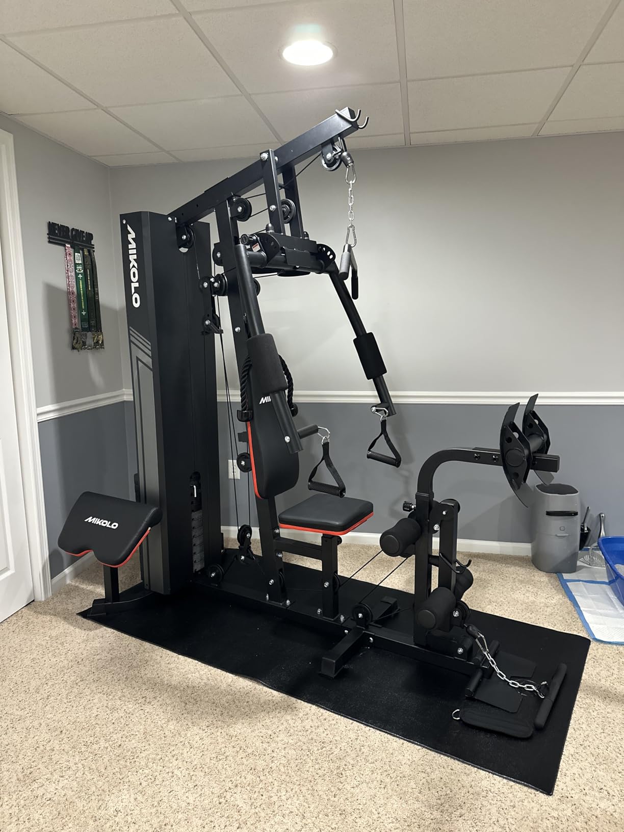 Mikolo Home Gym, Workout Station with 150LBS Weight Stack, Multifunctional Home Gym Equipment, Exercise Equipment for Full Body Strength Training customer photo 1
