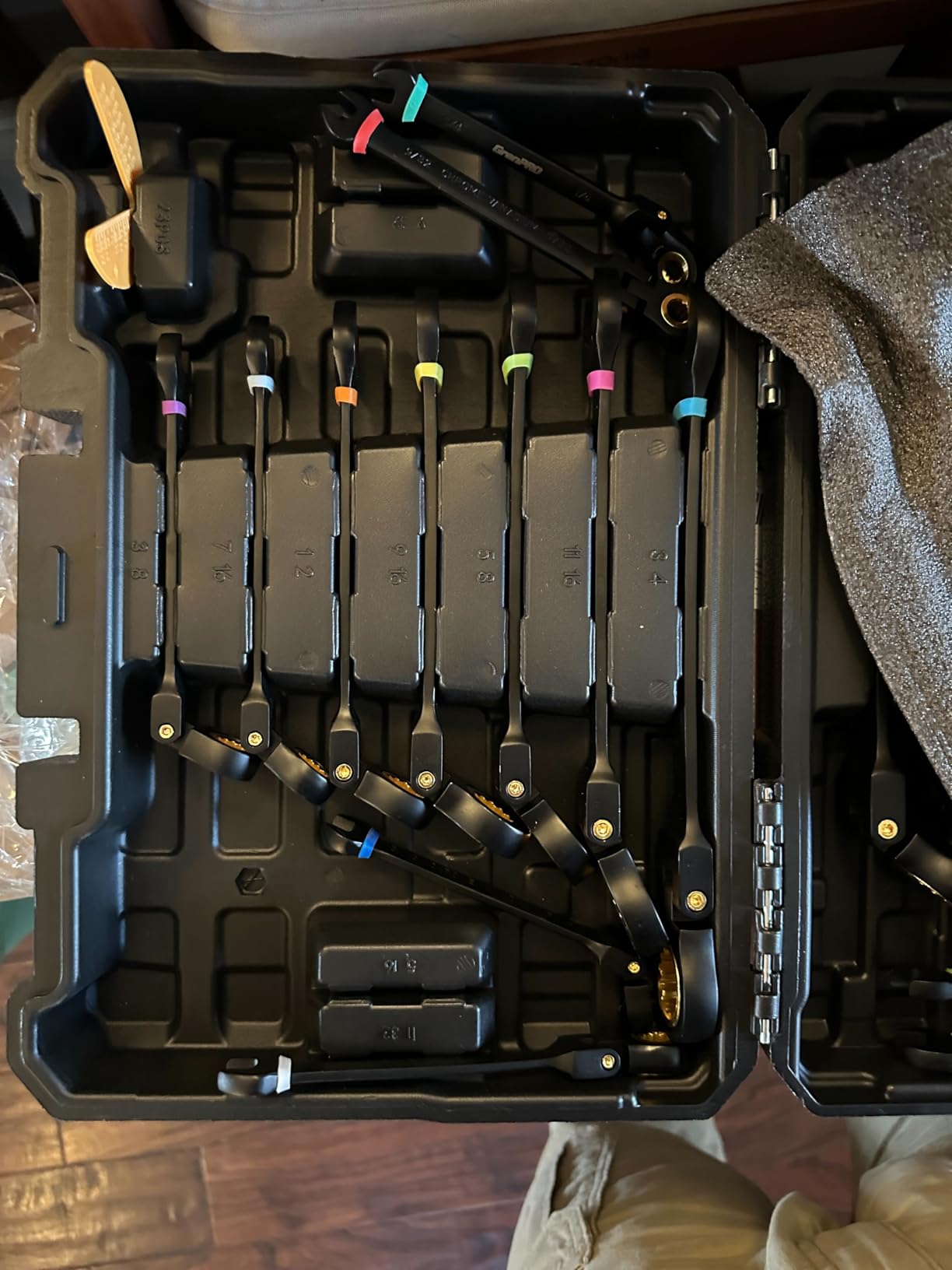 GRENPRO Ratcheting Wrenches Set, Combination Wrench Sets With Organizer Box, 23PC SAE & Metric And Standard, 1/4