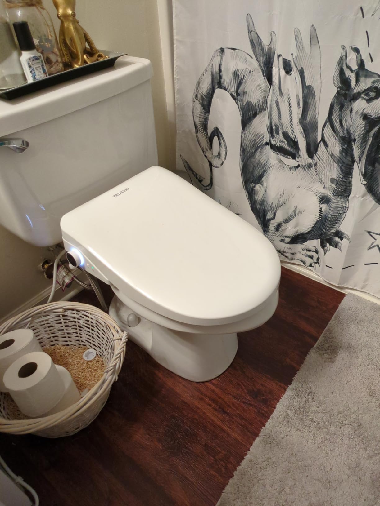 Tadashi Bidet Toilet Seat Elongated, Heated Toilet Seat, Instant Warm Water & Dryer, Feminine & Rear Wash, Self-Clean Nozzle, Slow Close Lid, Child/ECO/Silent Mode customer photo 1