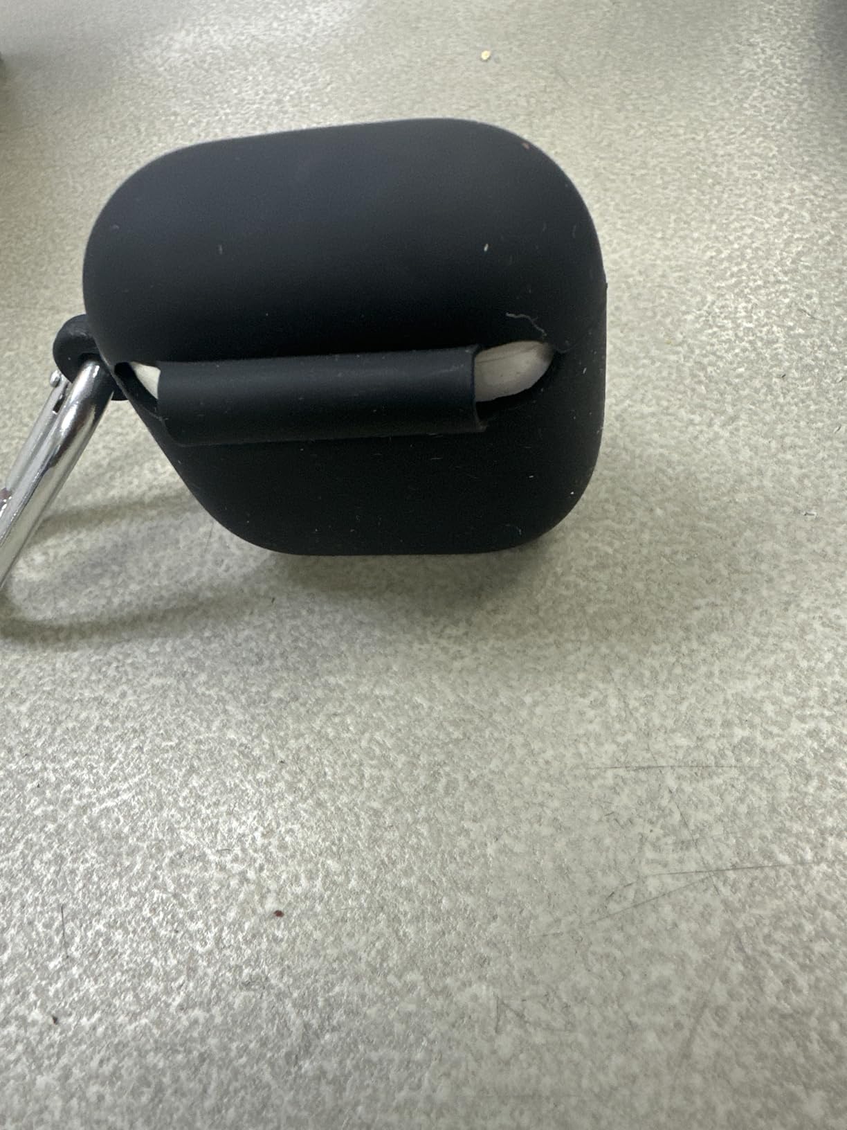 2 in 1 Silicone Case Compatible with AirPod 4 and AirTag 2/1, Shockproof Protective Skin Cover for AirPods 4th Generation with Cleaner Kit & Carabiner (Black) customer photo 2