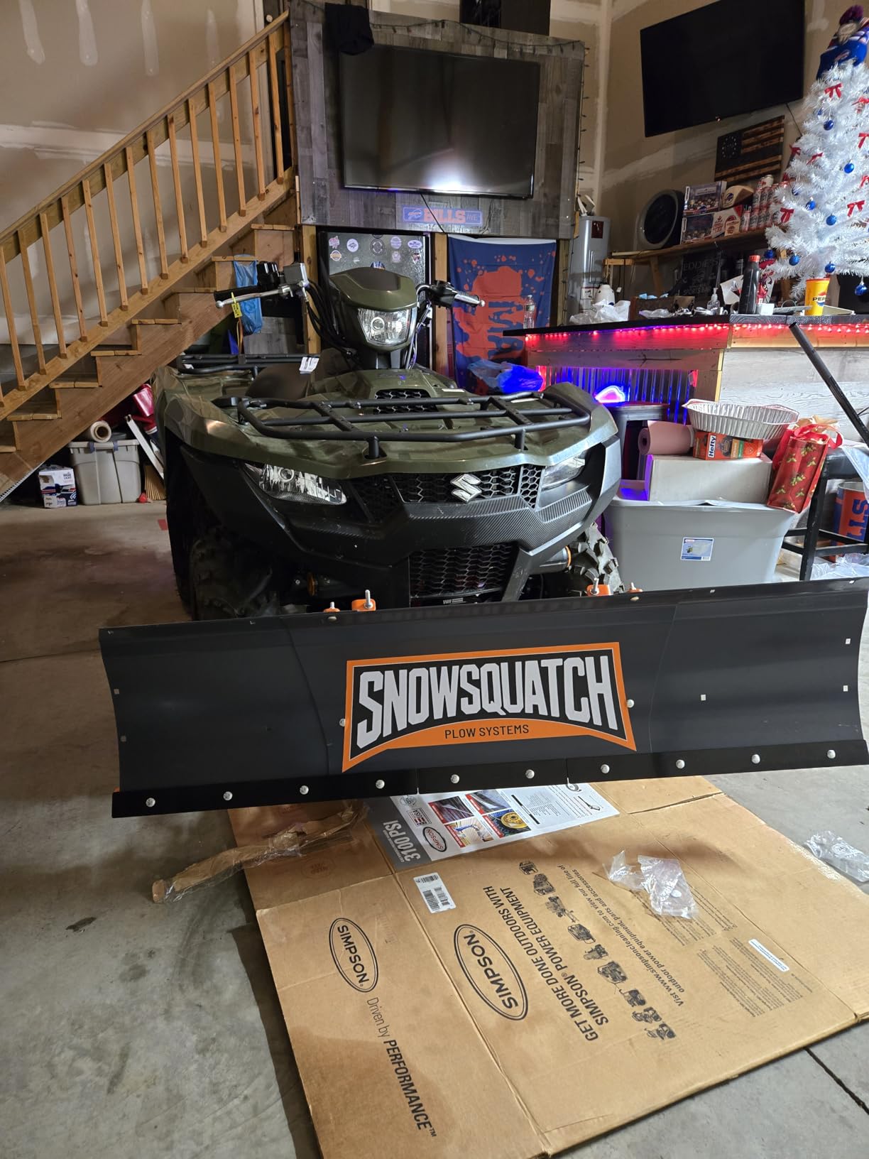SNOWSQUATCH ATV Snow Plow System 48-60 Inch Adjustable Steel Blade Universal Mount Kit customer photo 1