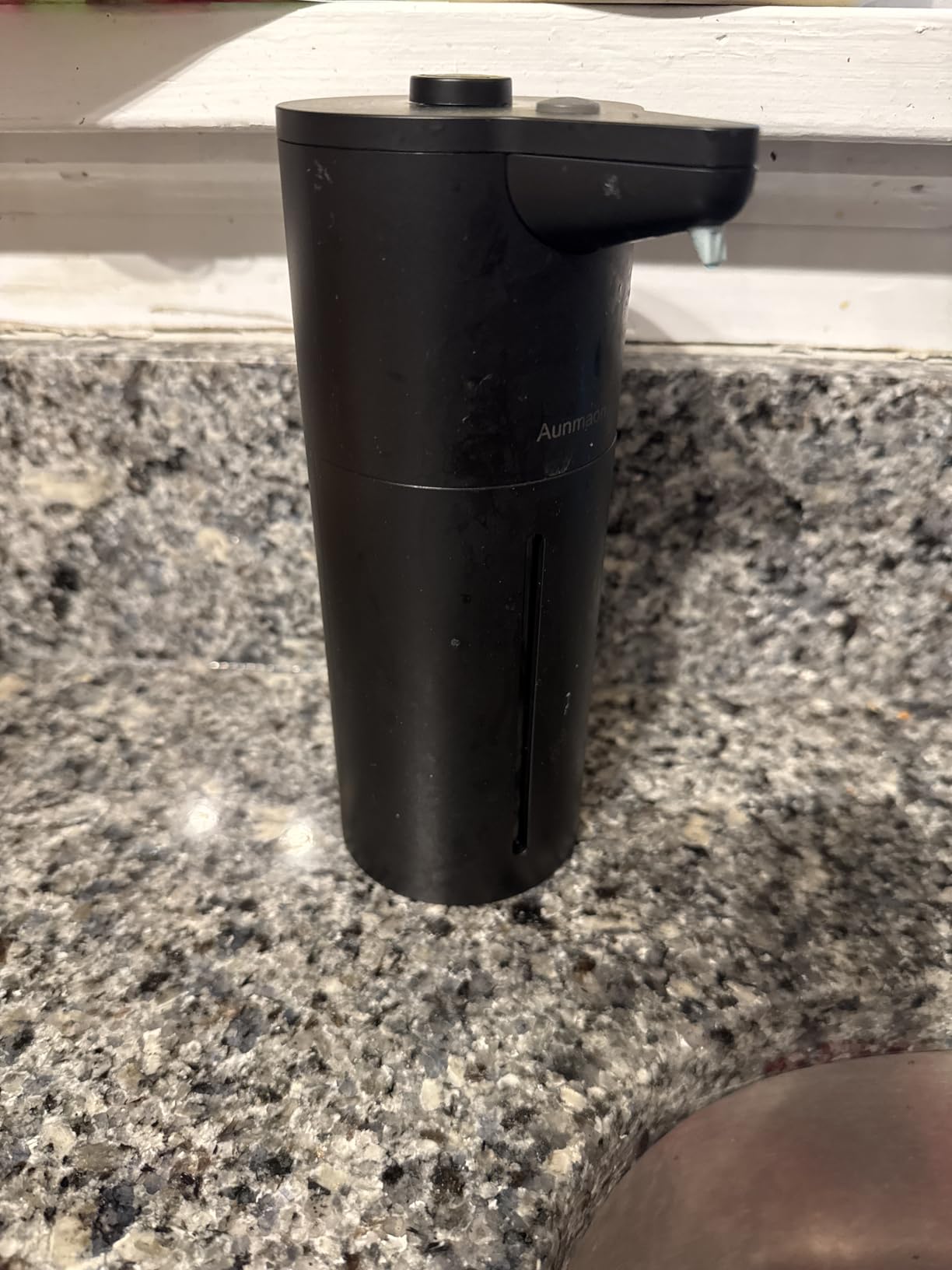 Aunmaon Automatic Soap Dispenser Touchless, Hands-Free, Multi Adjustable Volume, Long Battery Life, Compatible with Thick & Thin Dish/Hand Soap for Bathroom and Kitchen, Easy for Toddlers, Black customer photo 1