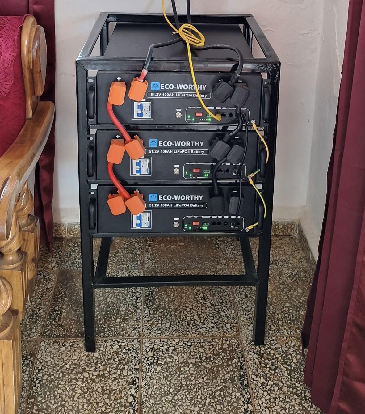 ECO-WORTHY 48V 100Ah LiFePO4 Lithium Battery w/Bluetooth | UL1973 & UL9540A & CEC Listed | 5120Wh Server Rack Battery for Solar Energy Storage, Home Backup Power customer photo 1