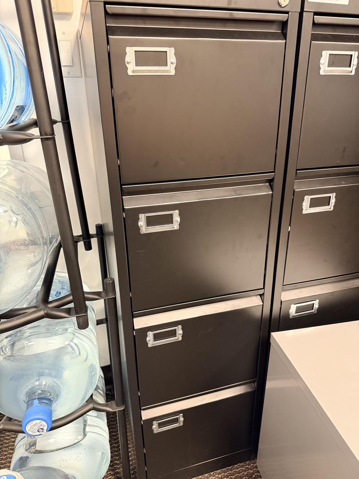 SISESOL 2 Drawer File Cabinet with Lock, Narrow Vertical Filing Cabinet, Under Desk File Cabinets, Black Metal File Cabinets for Home Office, Fit Letter/A4/Legal Size File, Easy Assembly customer photo 2