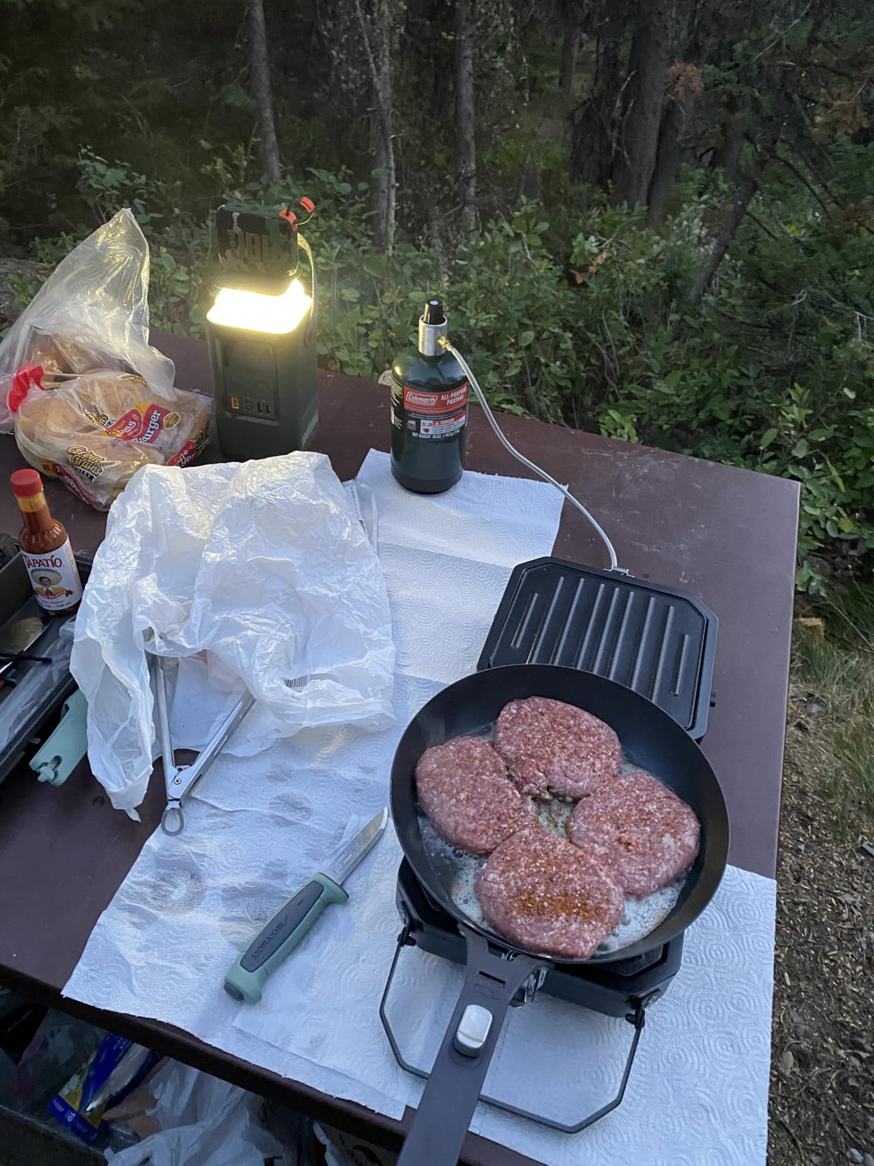 Gonex 2 Burner Propane Camping Stove with Griddle & Grates, Portable Foldable Cooking Stove with Total 16,000 BTU, Two Piezo Ignition Adjustable Burners for Camping, Patio, Emergency, Hiking (Black) customer photo 1