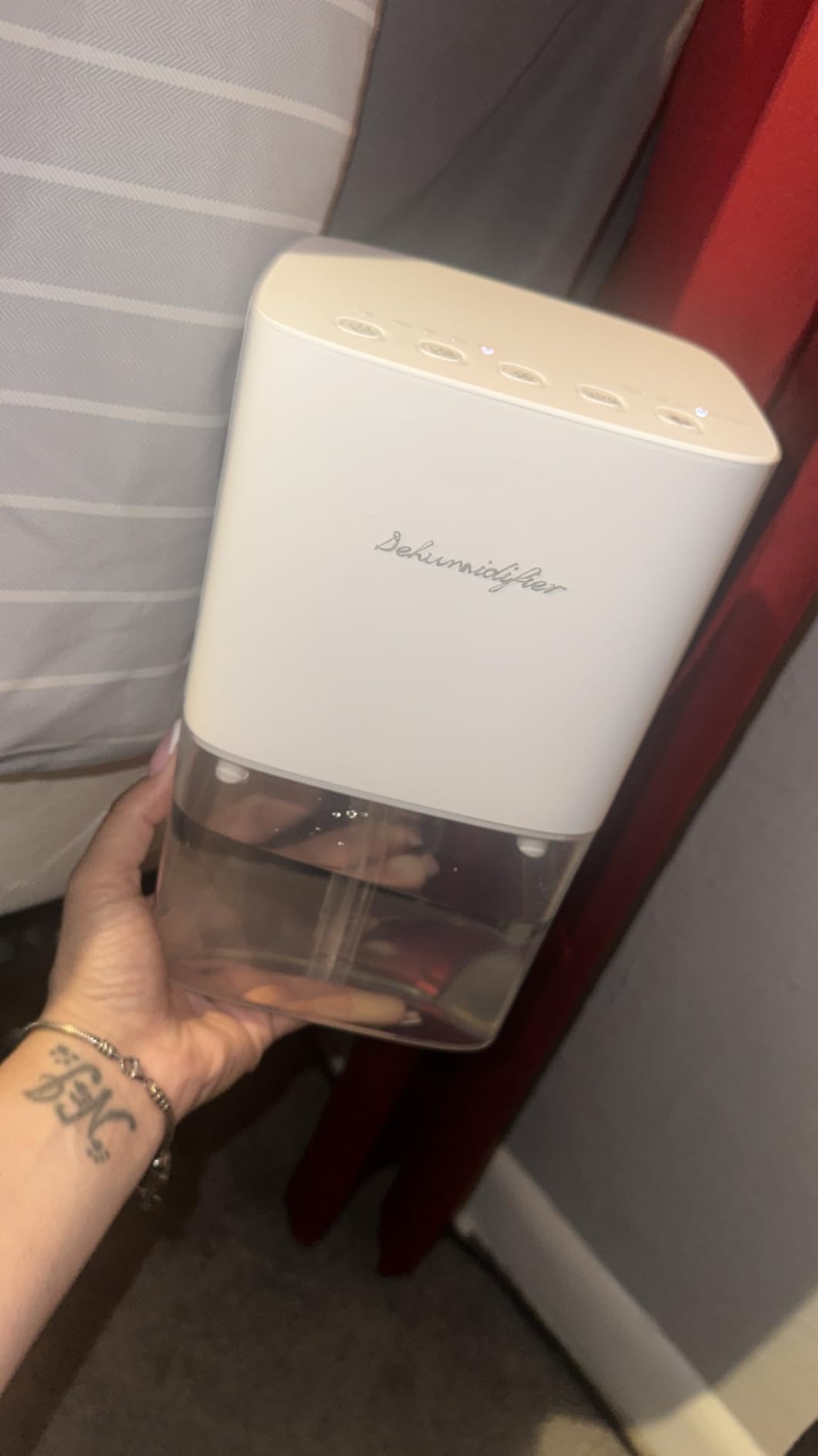 Dehumidifier 1657ML 58OZ Small Dehumidifier for Home 230 Ft² Safety Dehumidifiers Adjustable 10 Color Lights 5 Timers 3 Setting Modes Auto Shut Off Protection Low Noise For Bedroom Bathroom customer photo 1