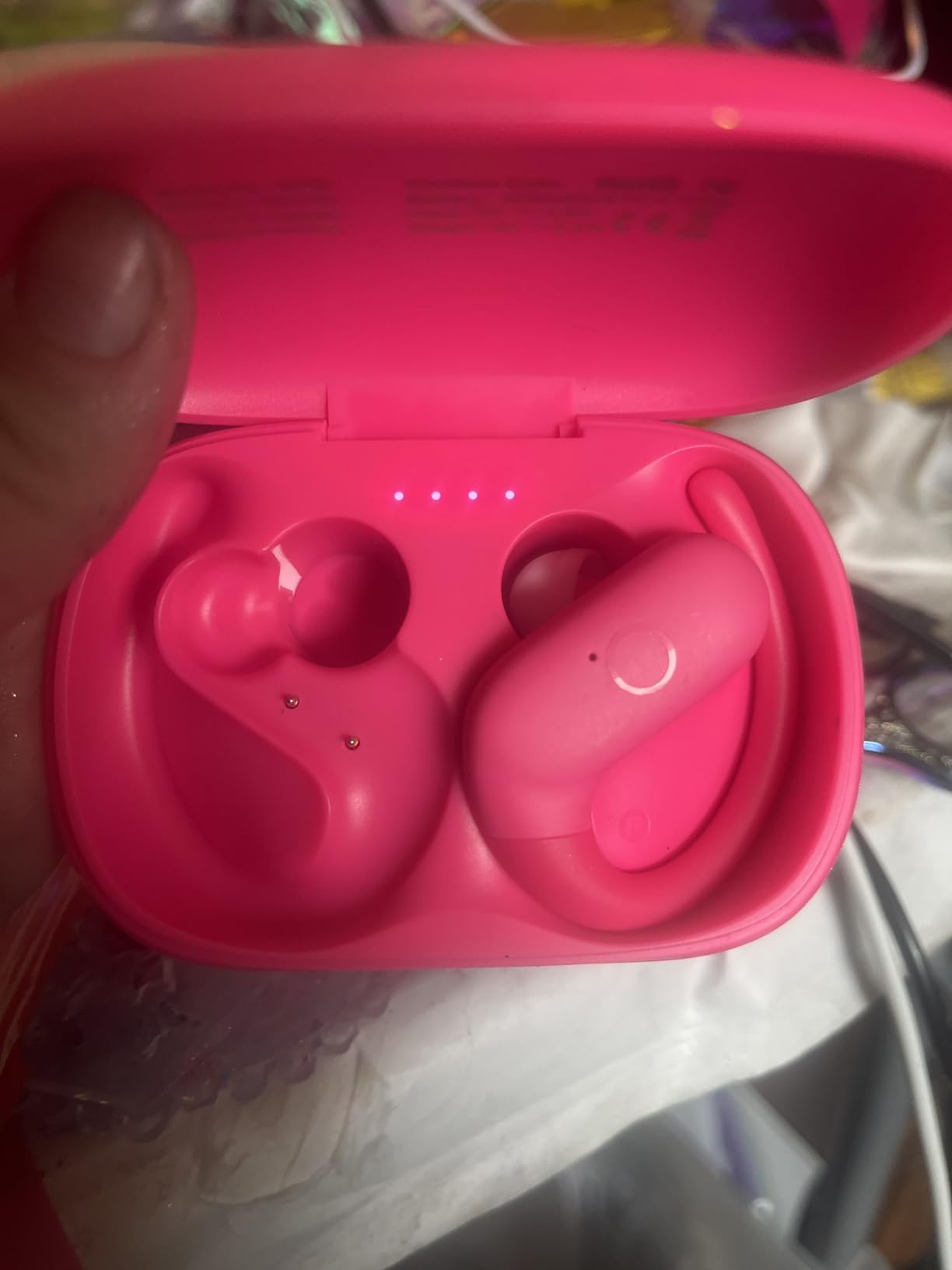 kurdene Wireless Earbuds Bluetooth Headphones Sport,Over Ear Buds with Deep Bass Sound,60Hrs Playtime Earphones Redesigned Comfort Fit with Earhooks for Running,Meeting,Workout-Black customer photo 1