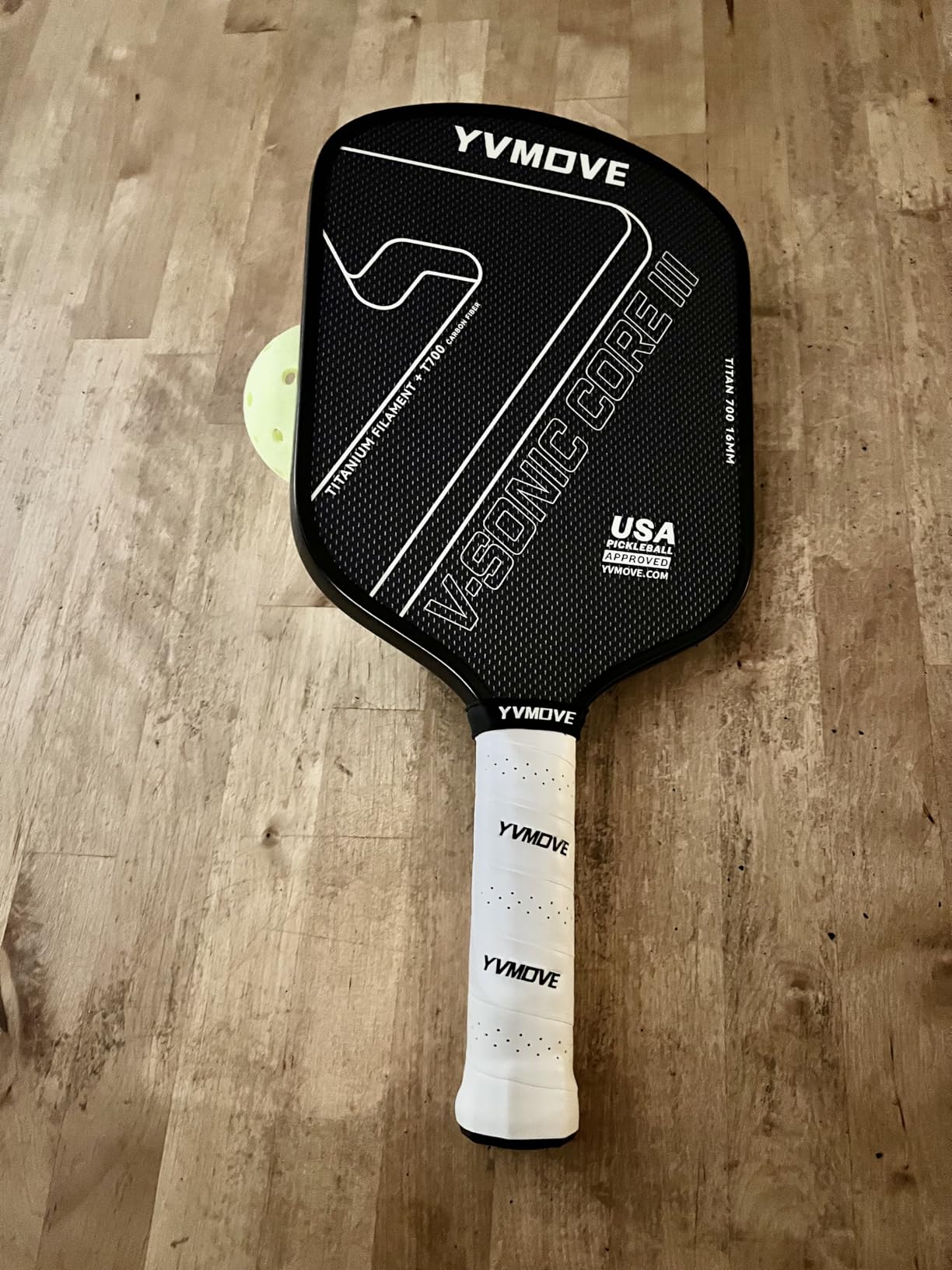 Pickleball Paddle with T700 Raw Carbon Fiber Surface & 16mm STR-Core Power Polymer Core customer photo 1