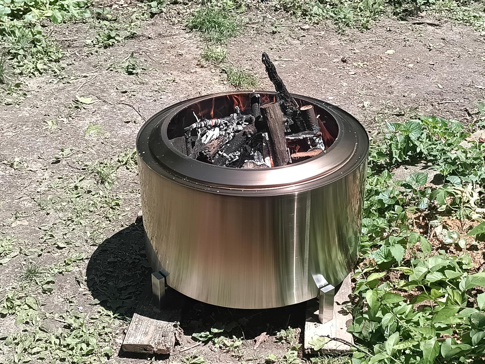 OutVue 27 inch Stainless Steel Smokeless Fire Pit, Outdoor Smokeless Firepit, Wood Burning Fire Pits for Camping, Bonfire, Low Smoke Firepit for Outside (Vertical Hole) customer photo 2