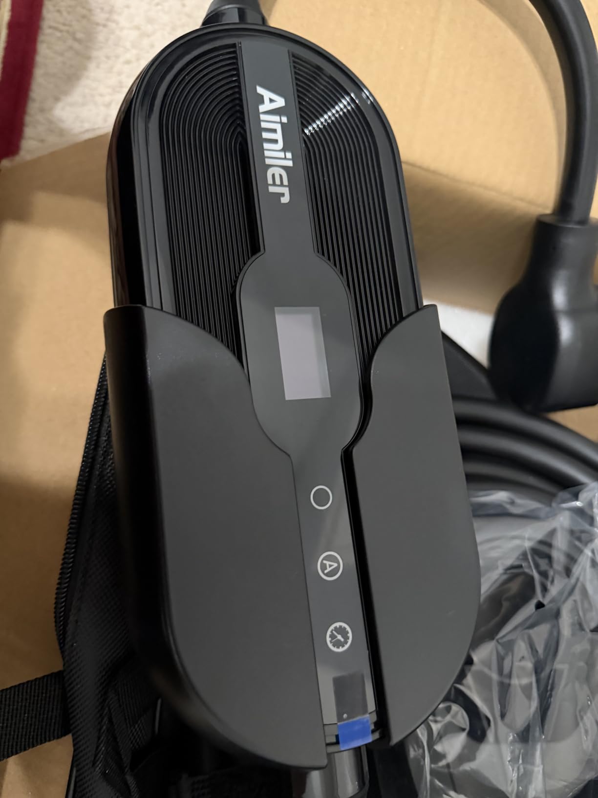 AIMILER Level 2 Electric Vehicle (EV) Charger(WiFi APP/Plug-Play), 40A, 25ft Cable ETL Certified, 220V-240V NEMA 14-50P Plug EVSE w/ J1772 Connector, Portable EV Car Charging Stations (Jet) customer photo 1
