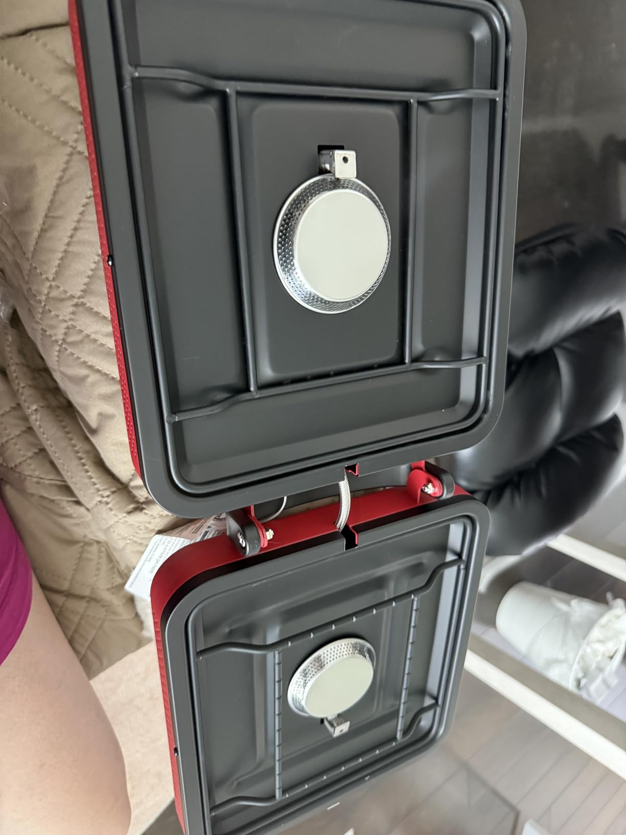 CAMPLUX FoldGo 2 Burner Portable Camping Stove 17,200 BTU, Foldable Propane Stove for Outdoor Cooking with Carry Bag, Portable Gas Stove with 2 Adjustable Burners, Red customer photo 2