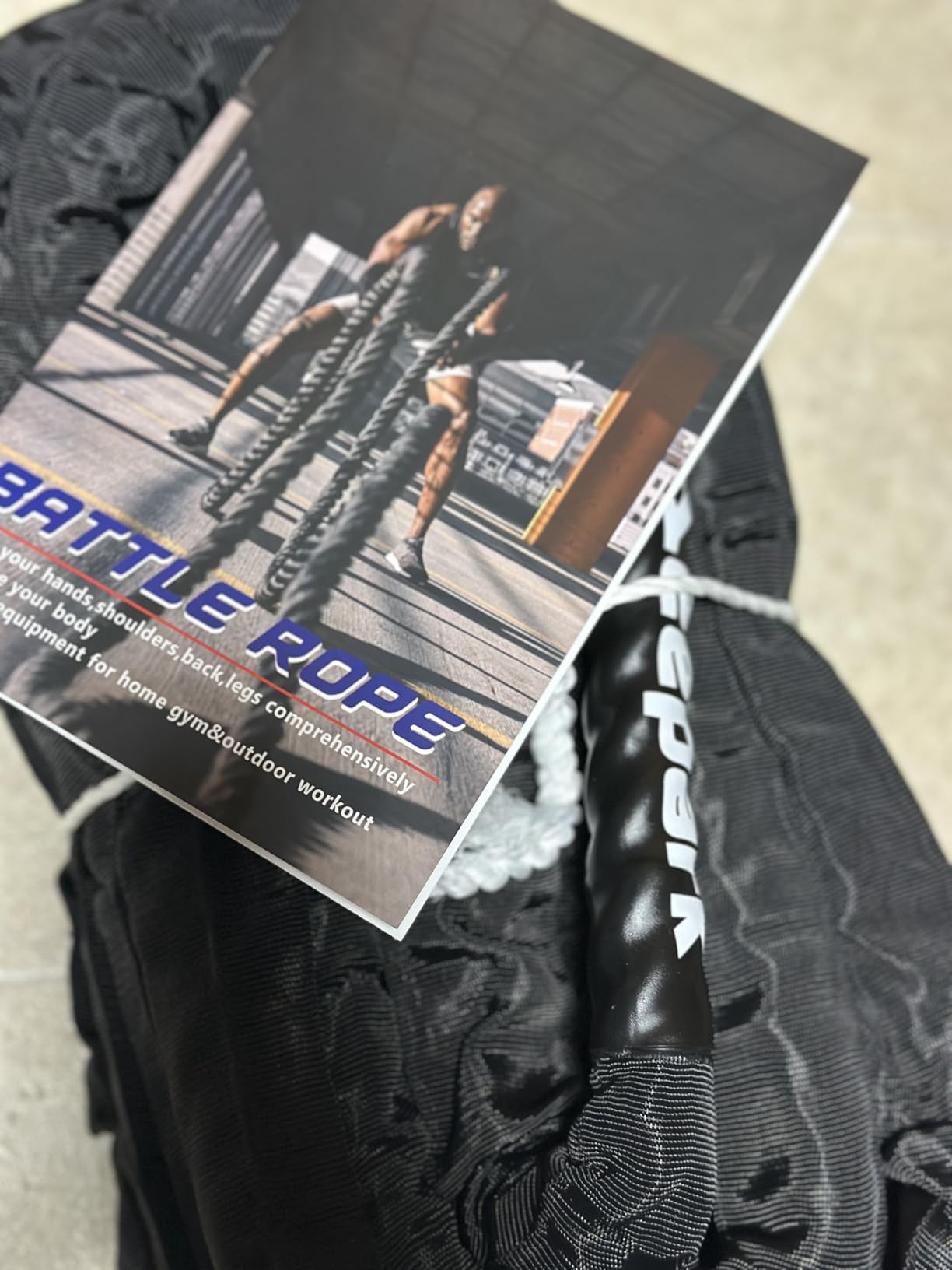 Battle Ropes for Home Gym Exercise: 1.5 Inch Diameter 30FT Length Workout Exercise Rope Training Ropes with Protective Sleeve, Heavy Battle Rope for Workout Exercise Fitness & Strength Training customer photo 2