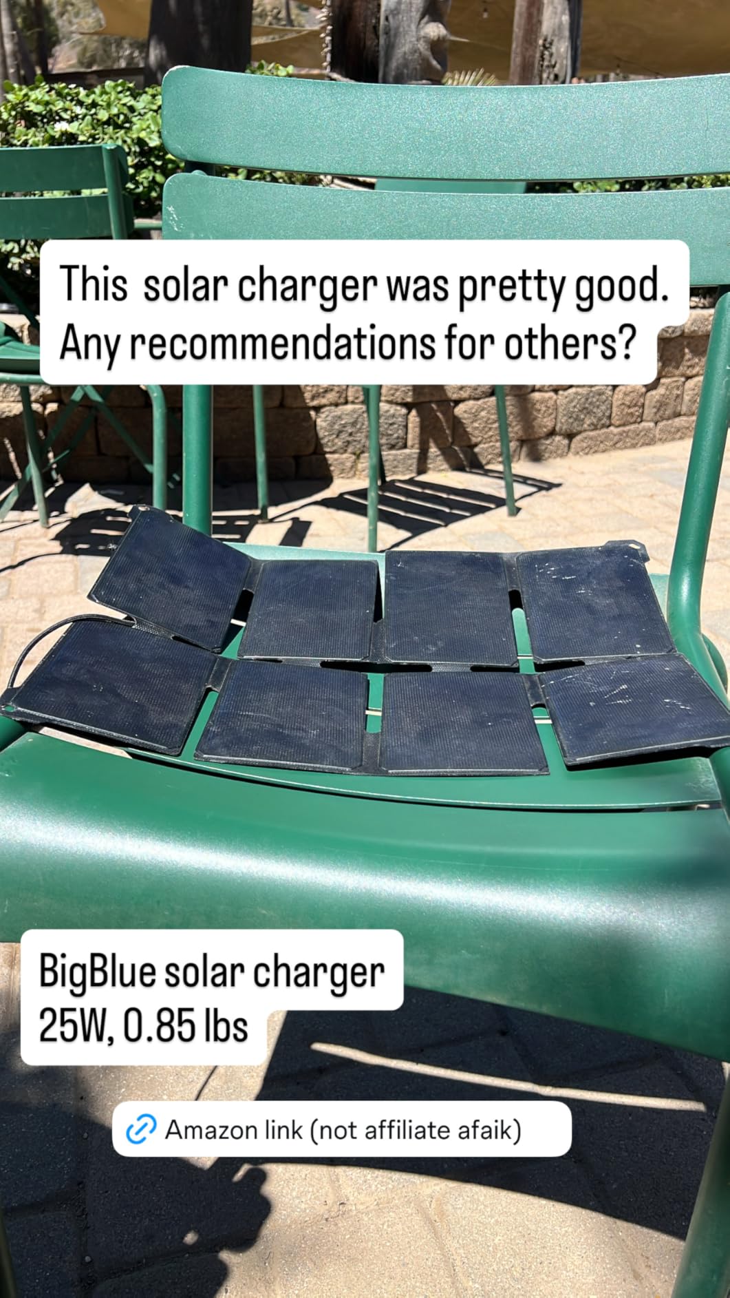 [Upgraded] BigBlue Ultra-Light Portable 25W Solar Panel Charger with USB-A and USB-C Ports, 0.84 lbs Pocket-Size IP68 Waterproof, Folded Solar Panel Compatible with Cellphone,Power Bank,Camping Light customer photo 2
