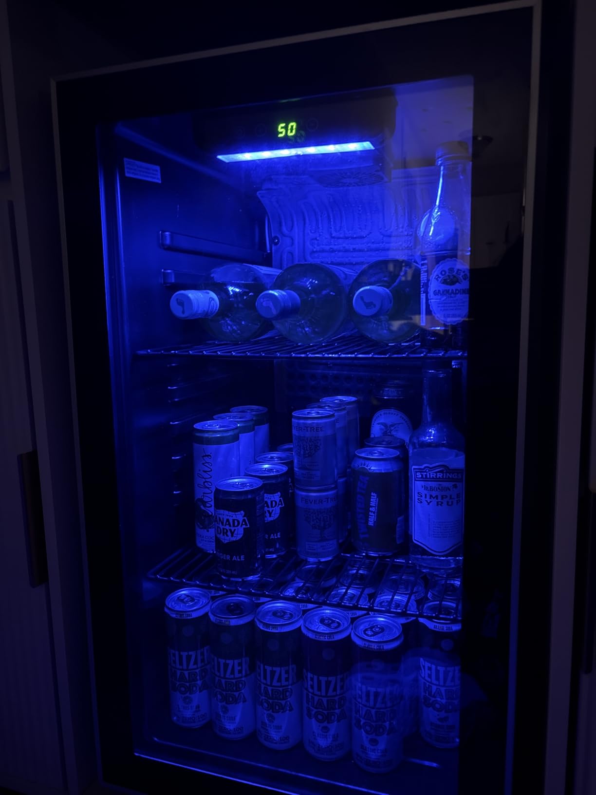 Antarctic Star 0.6Cu. Ft. Freestanding Counter-top Wine Cellar Mini Fridge, 4-Bottle Red Wine Beverage Refrigerator, Quiet, Portable, LED Light and Display, 40-61 ℉, Black customer photo 1
